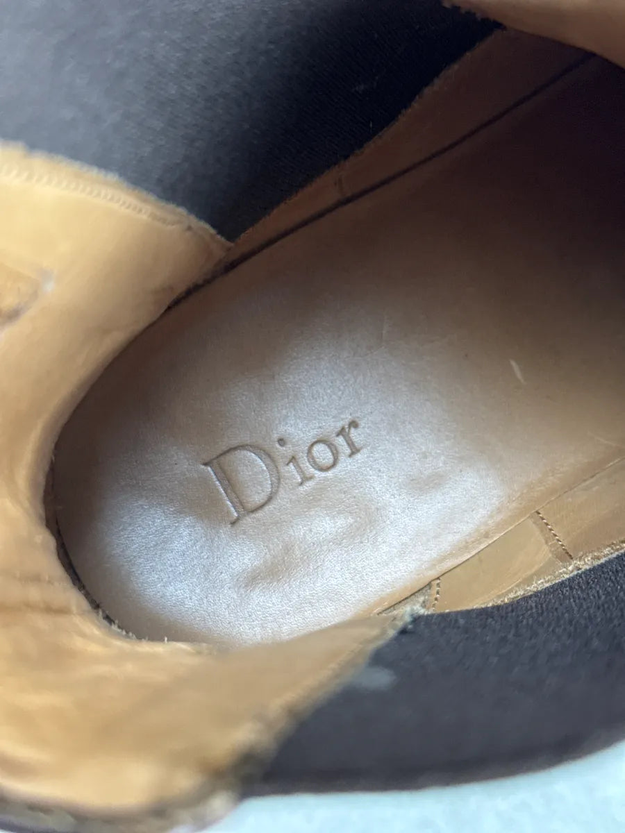 Dior Dark Brown Leather Eroded Goodyear Chelsea Boots ChiJJqkf 10