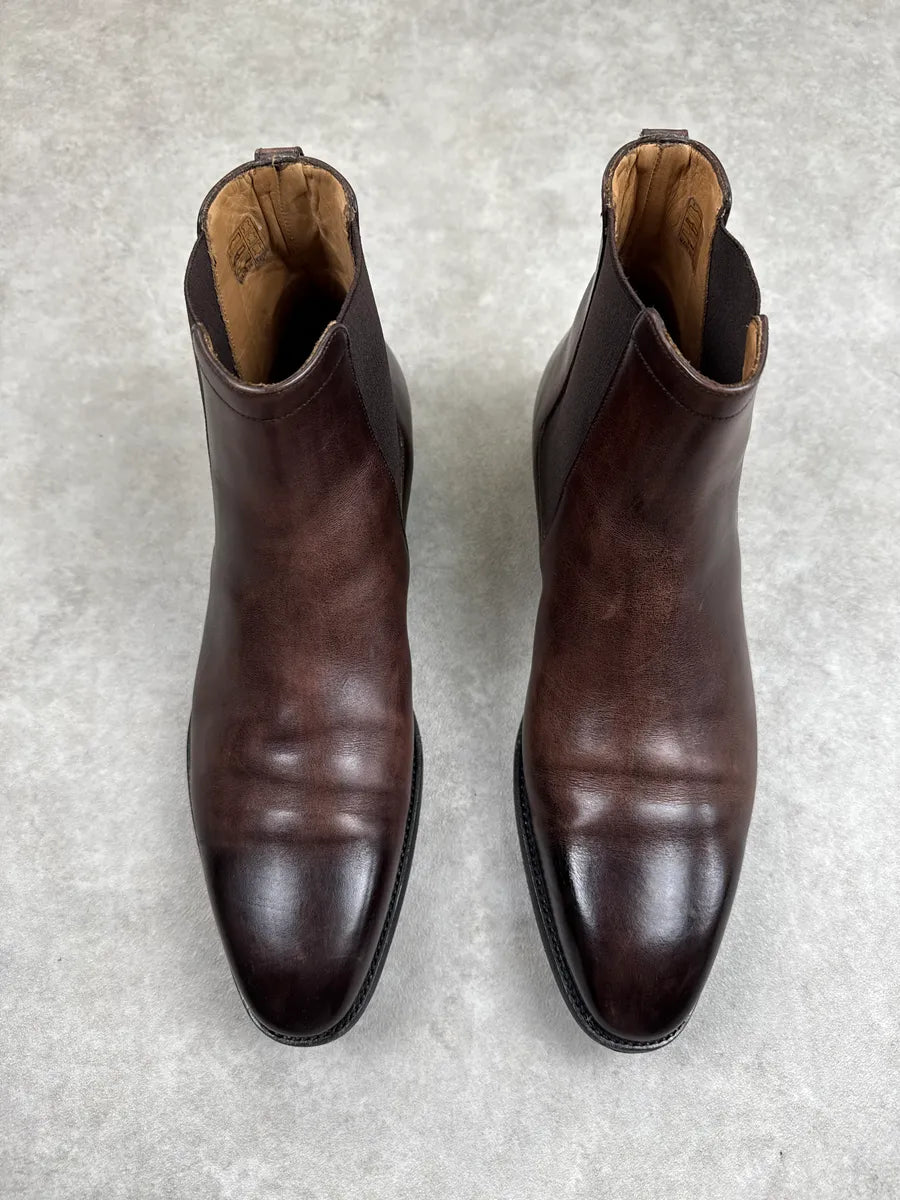 Dior Dark Brown Leather Eroded Goodyear Chelsea Boots ChiJJqkf 2
