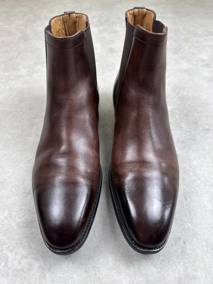 Dior Dark Brown Leather Eroded Goodyear Chelsea Boots ChiJJqkf 1