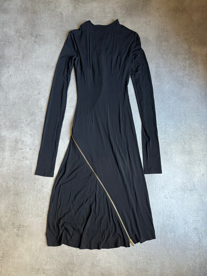 Roberto Cavalli Black Tornado Zip Knit Dress (S) - 4