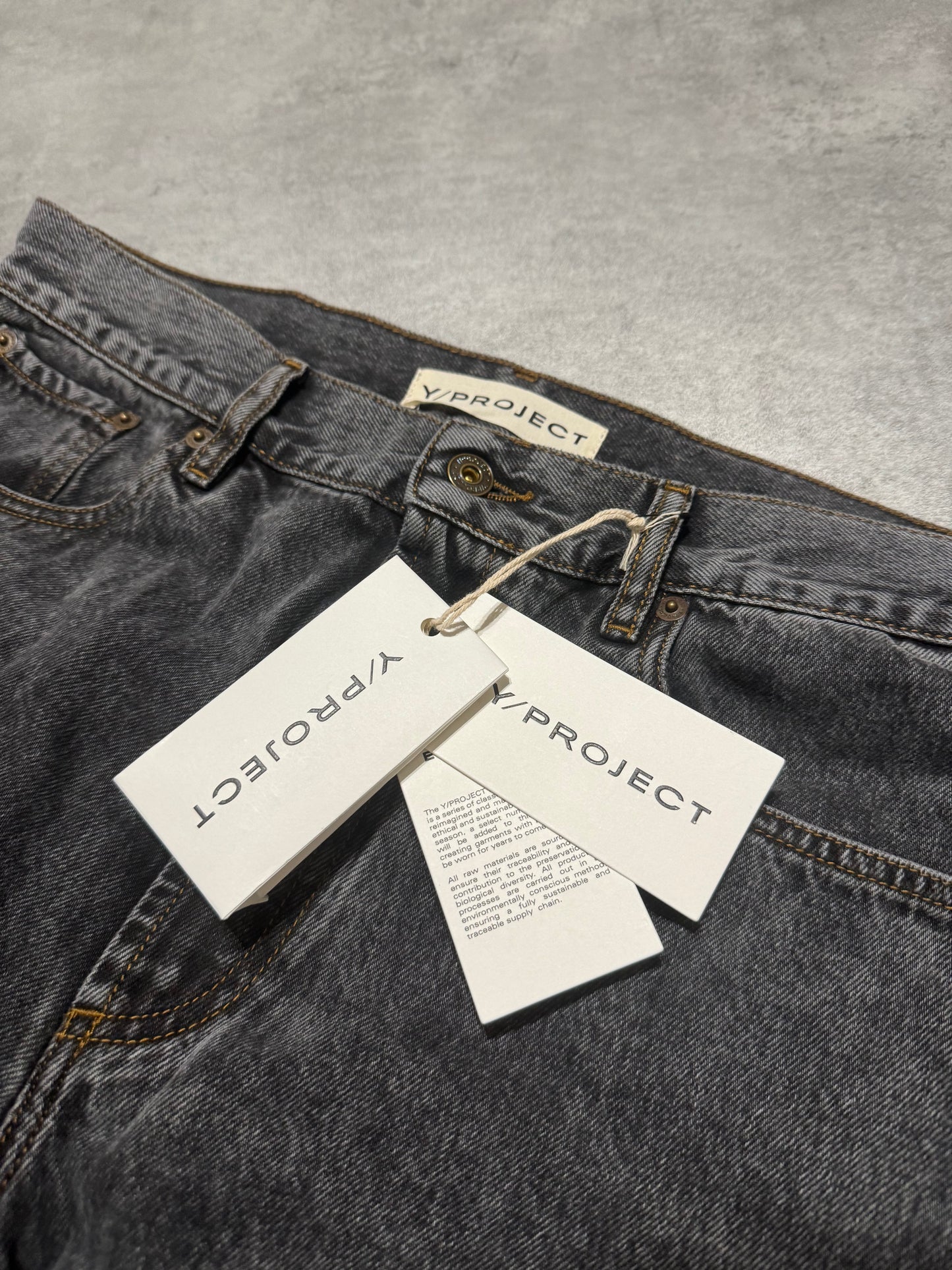 SS2024 Y/Project Cow-Boy Brut Grey Astro Denim Jeans (L) - 7