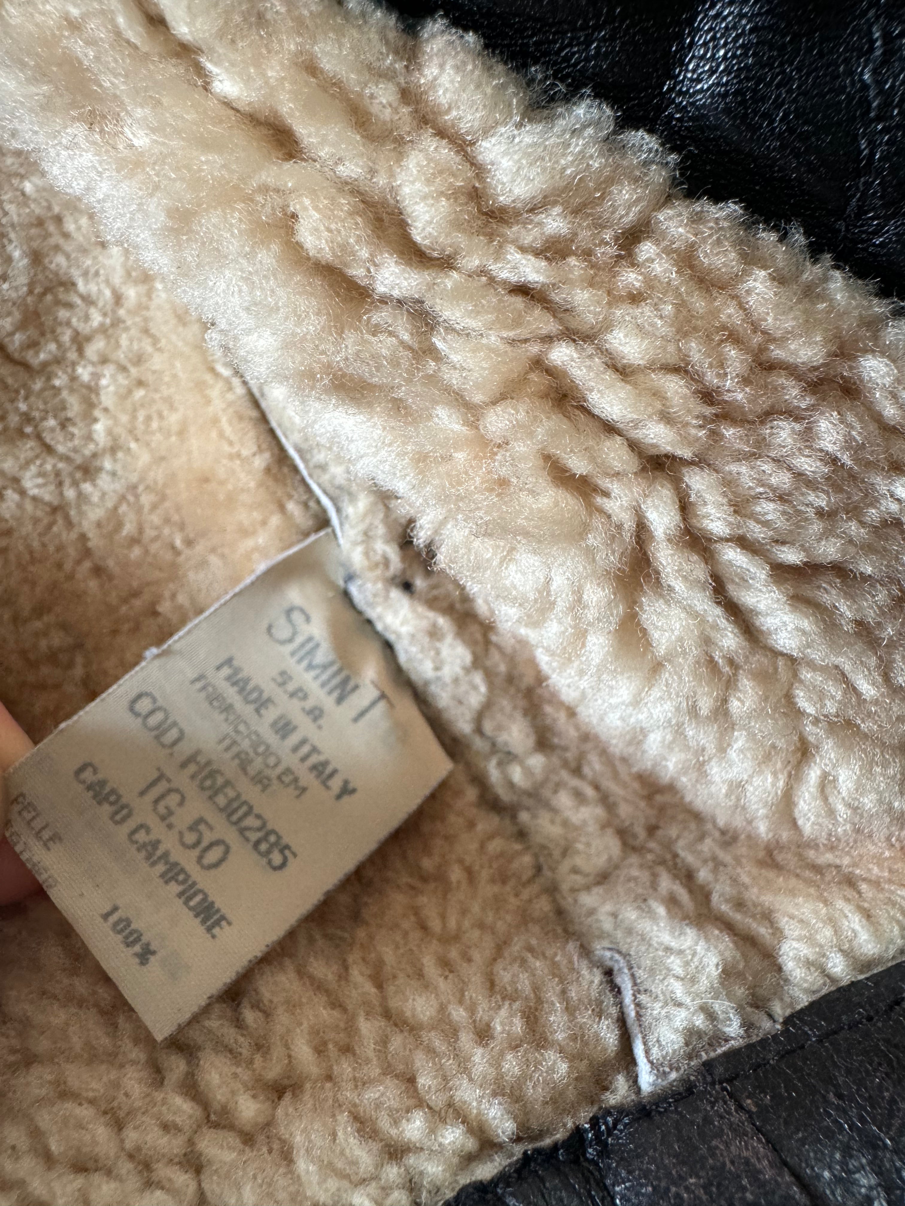 1980s Giorgio Armani Premium Shearling Biker Leather Jacket (M) - 7