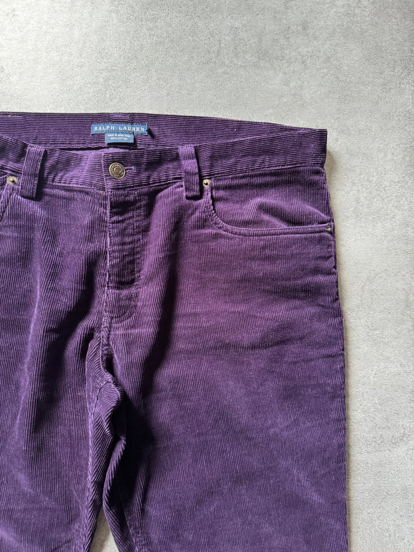 2000s Ralph Lauren Velvet Purple Cozy Pants (L) - 5
