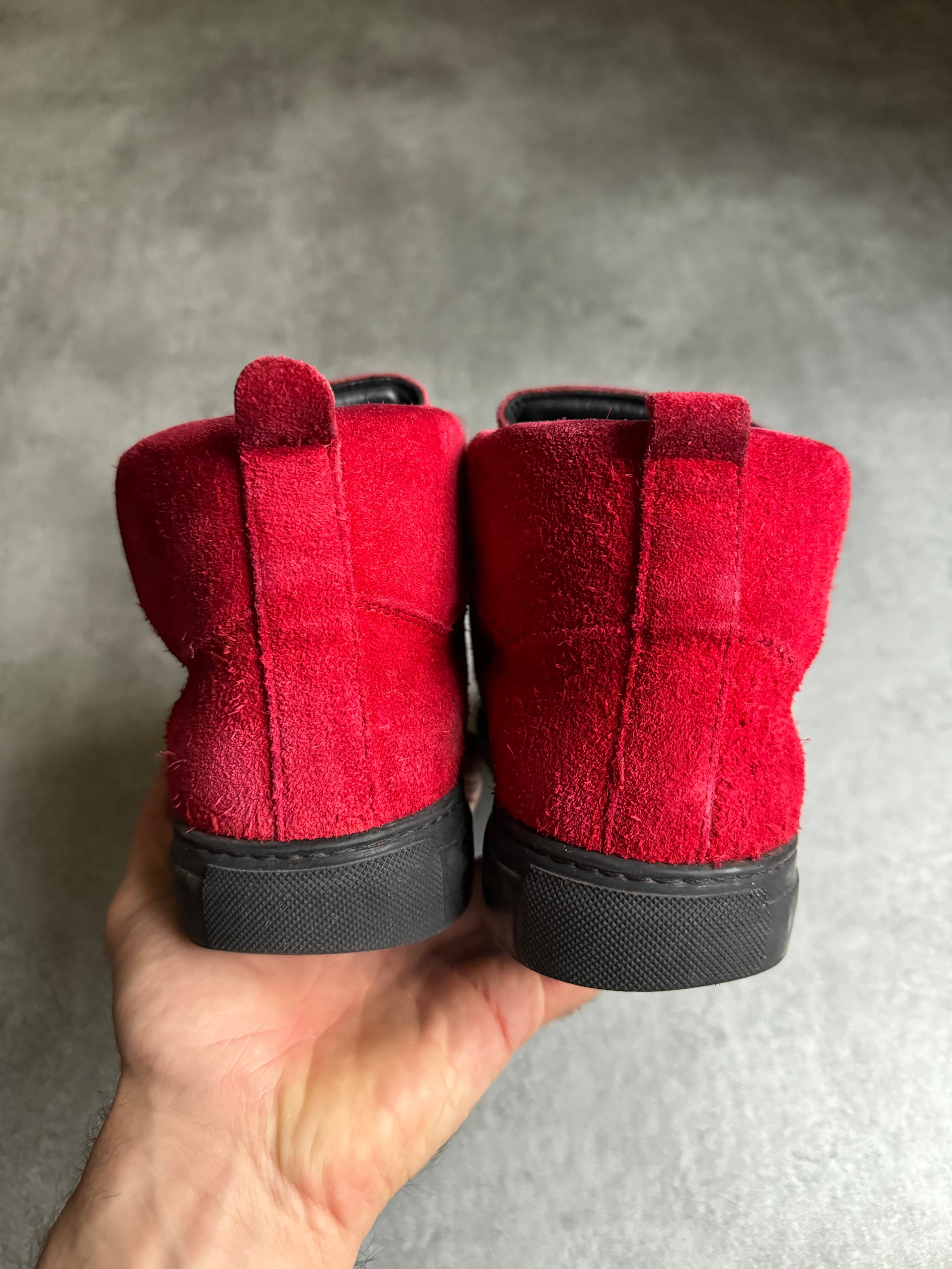 Red suede balenciaga online