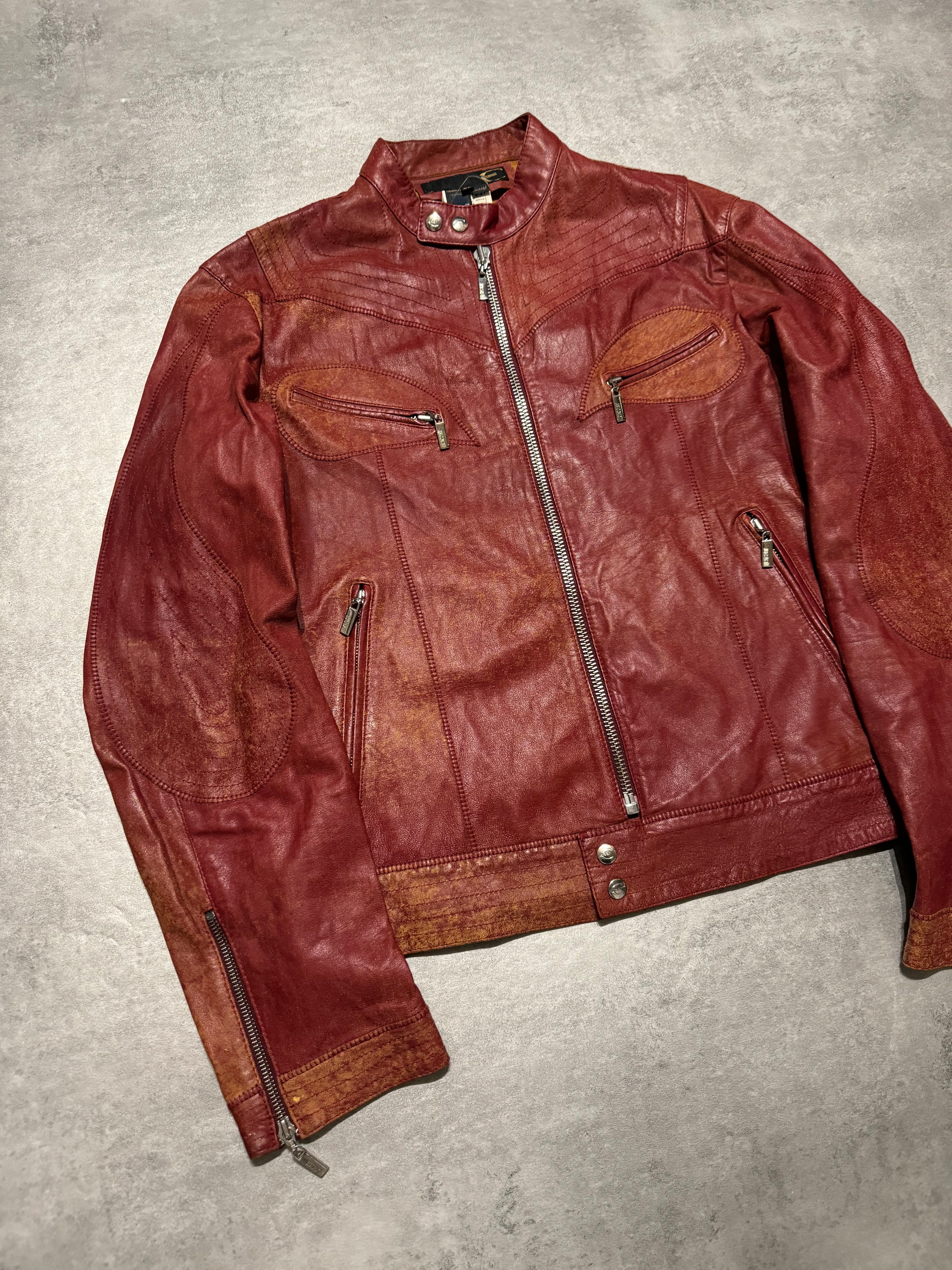 SS2004 Cavalli Sexy Biker Conceptual Leather Jacket  (L) - 11