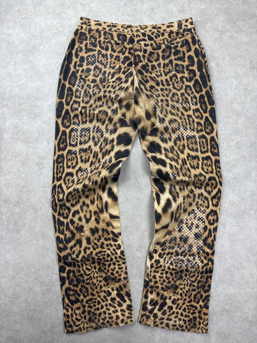 2000s Roberto Cavalli Leopard Sequins Pants CsBiBdcT 4