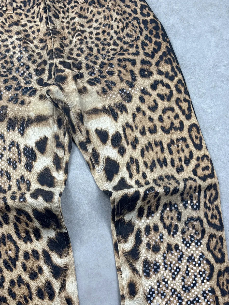 2000s Roberto Cavalli Leopard Sequins Pants CsBiBdcT 5