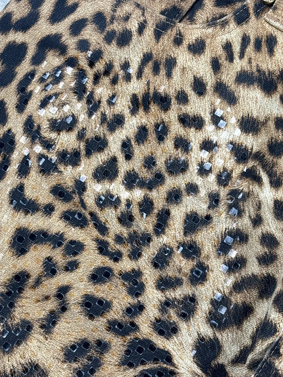 2000s Roberto Cavalli Leopard Sequins Pants CsBiBdcT 7