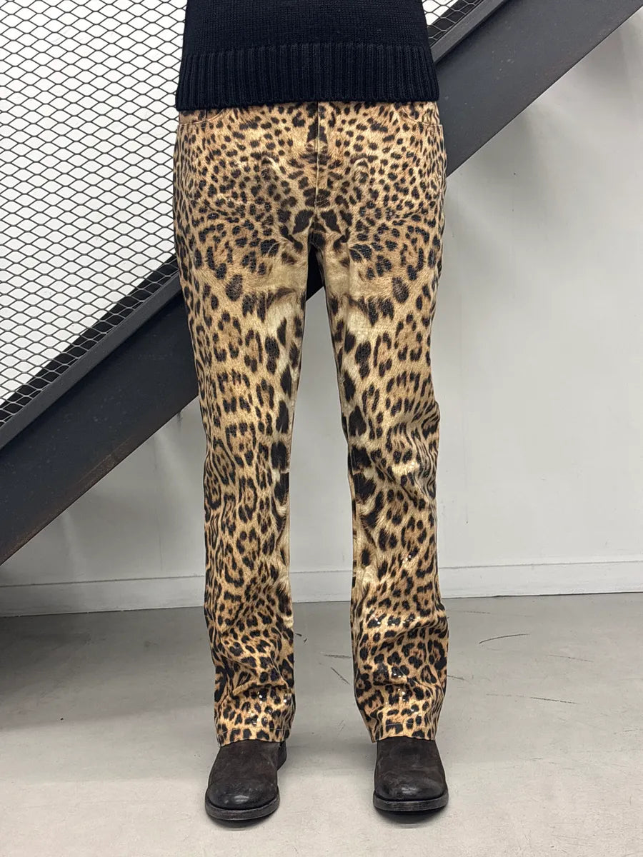 2000s Roberto Cavalli Leopard Sequins Pants CsBiBdcT 1