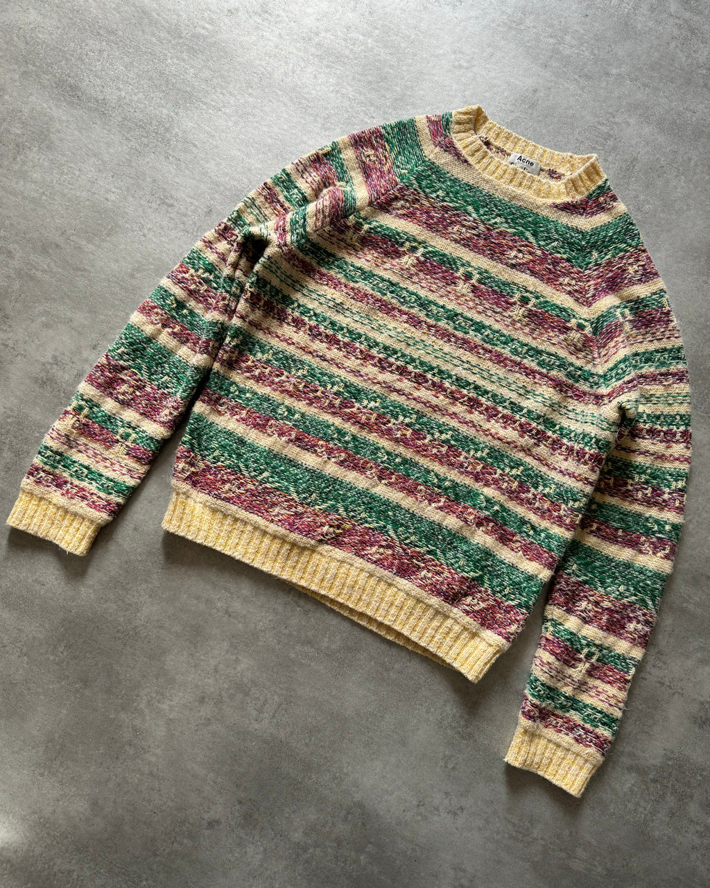 FW2019 Acne Studios Striped Intarsia Knit Tern Jacquard Sweater (L) - 3