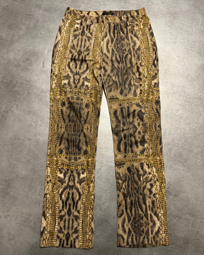 FW2003 Roberto Cavalli Gold Legacy Leopard Pants  (M) - 1