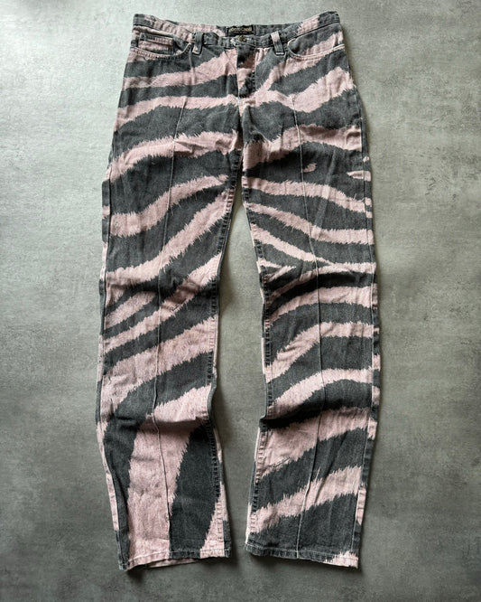 FW2001 Roberto Cavalli Zebra Pink Shadow Pants (M) - 1
