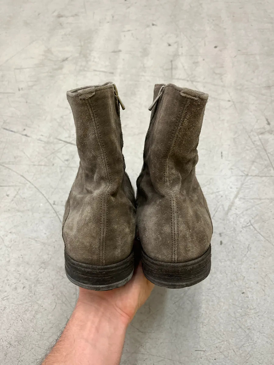 Officine Creative Side-Zip Grey Suede Leather Boots CzTMnfBr 4