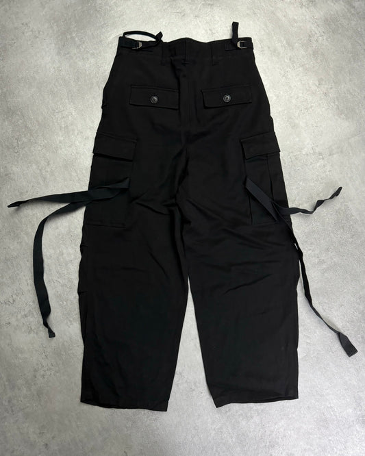 SS2019 Givenchy Sample Black Loose Bondage Cargo Tactical Pants (S) - 1