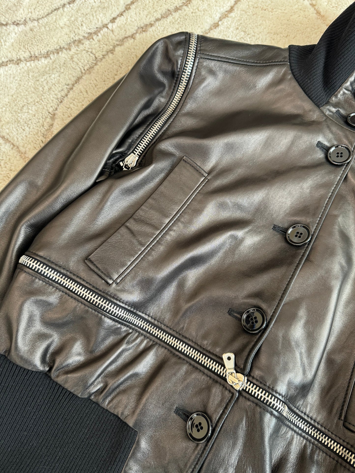 AW03 Dolce & Gabbana Utility Detachable Leather Jacket (XS)