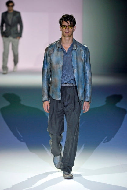 SS2011 Giorgio Armani Aurora Borealis 蟒蛇纹皮夹克 (M)