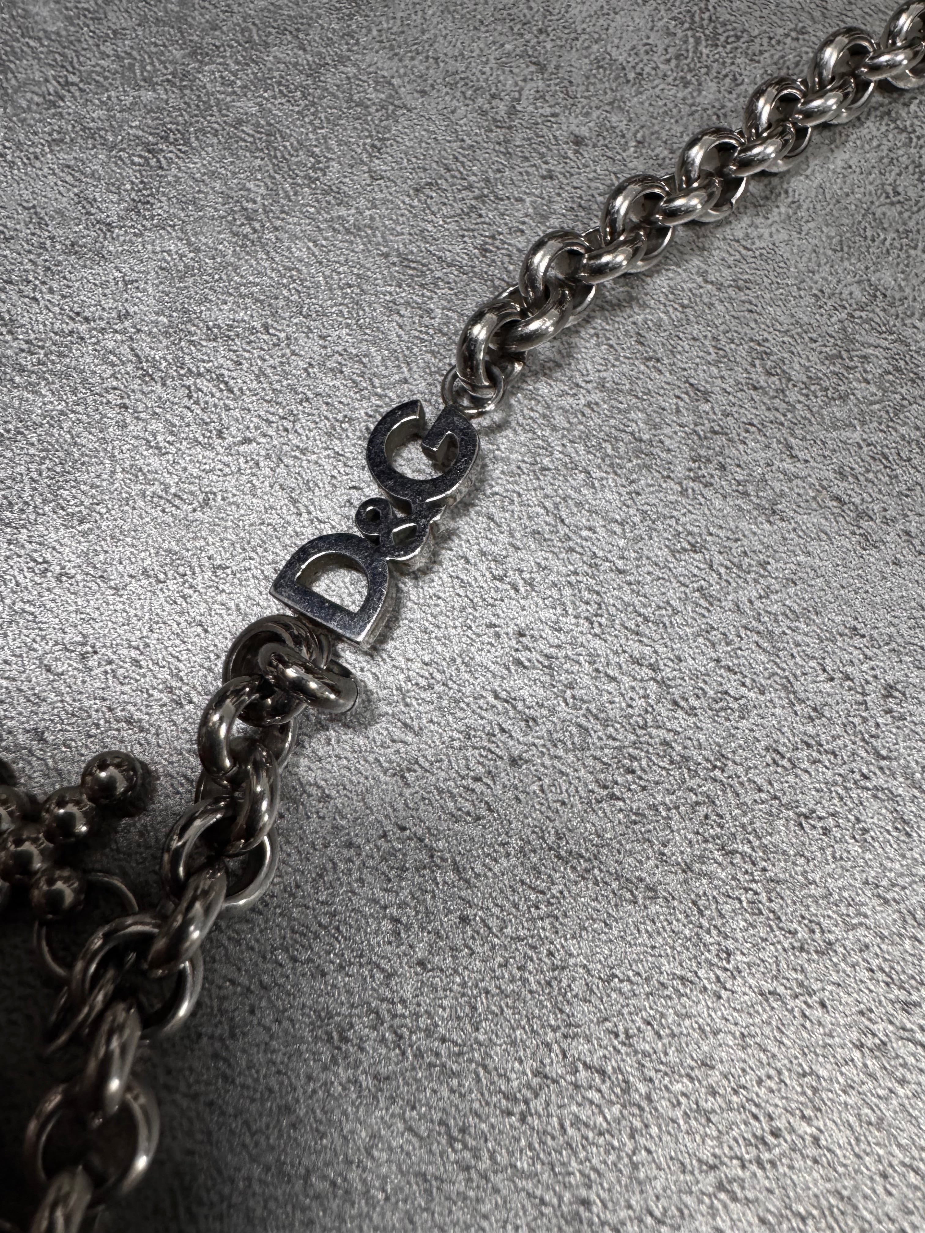 Dolce & Gabbana 7 Crosses Stainless Steel Choker Necklace