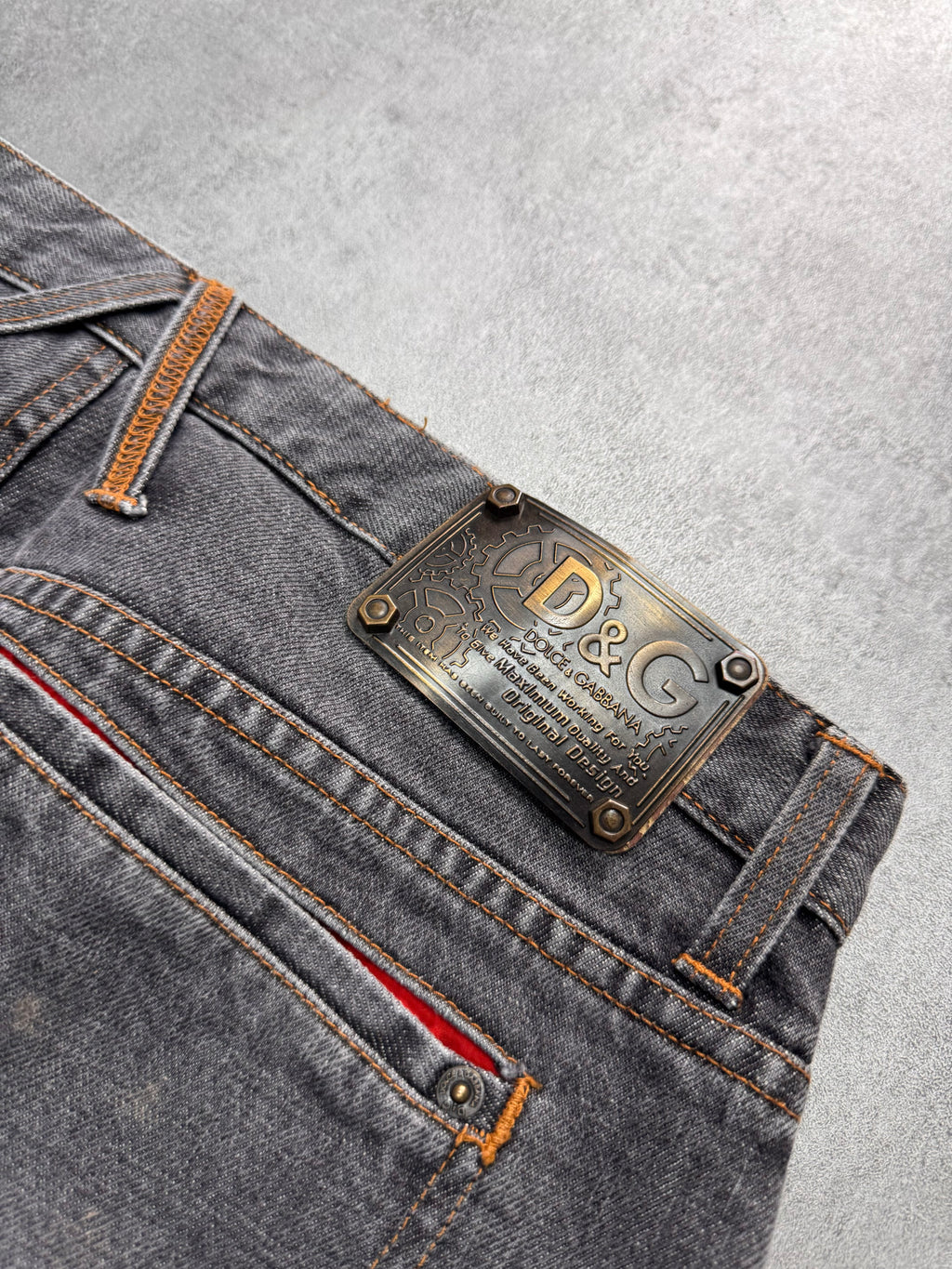 AW2003 Dolce & Gabbana Raw Grey Denim Jeans