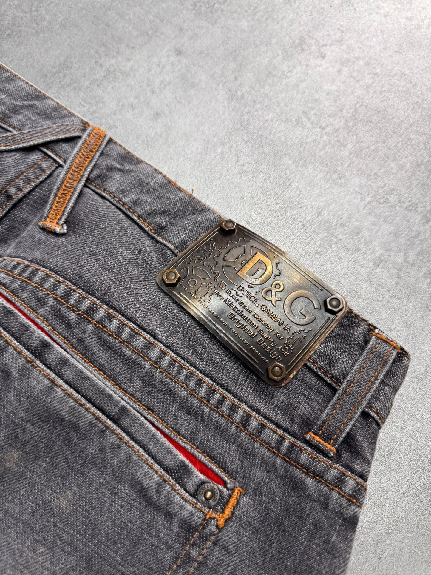 AW2003 Dolce & Gabbana Raw Grey Denim Jeans (L)