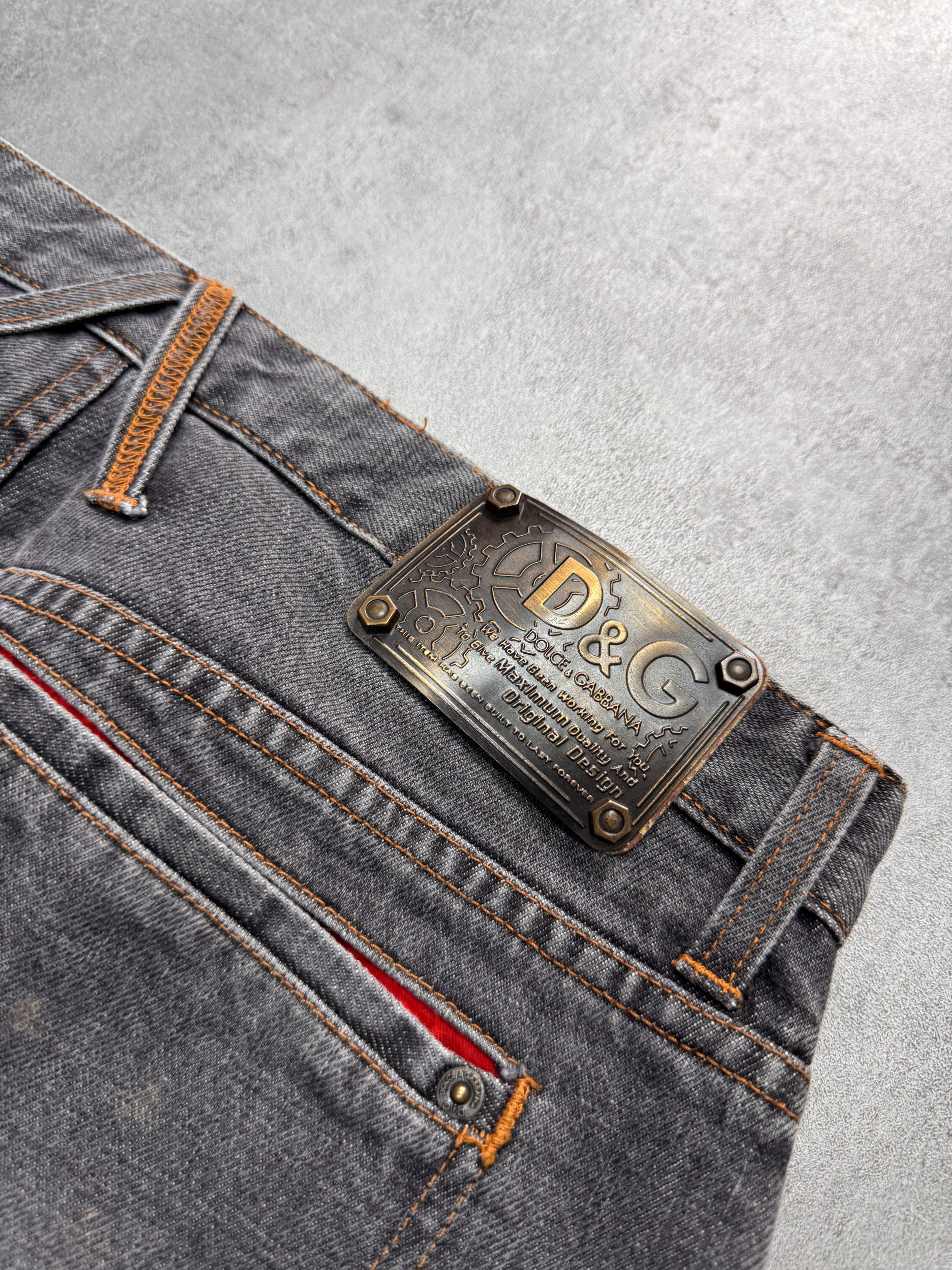AW2003 Dolce & Gabbana Raw Grey Denim Jeans