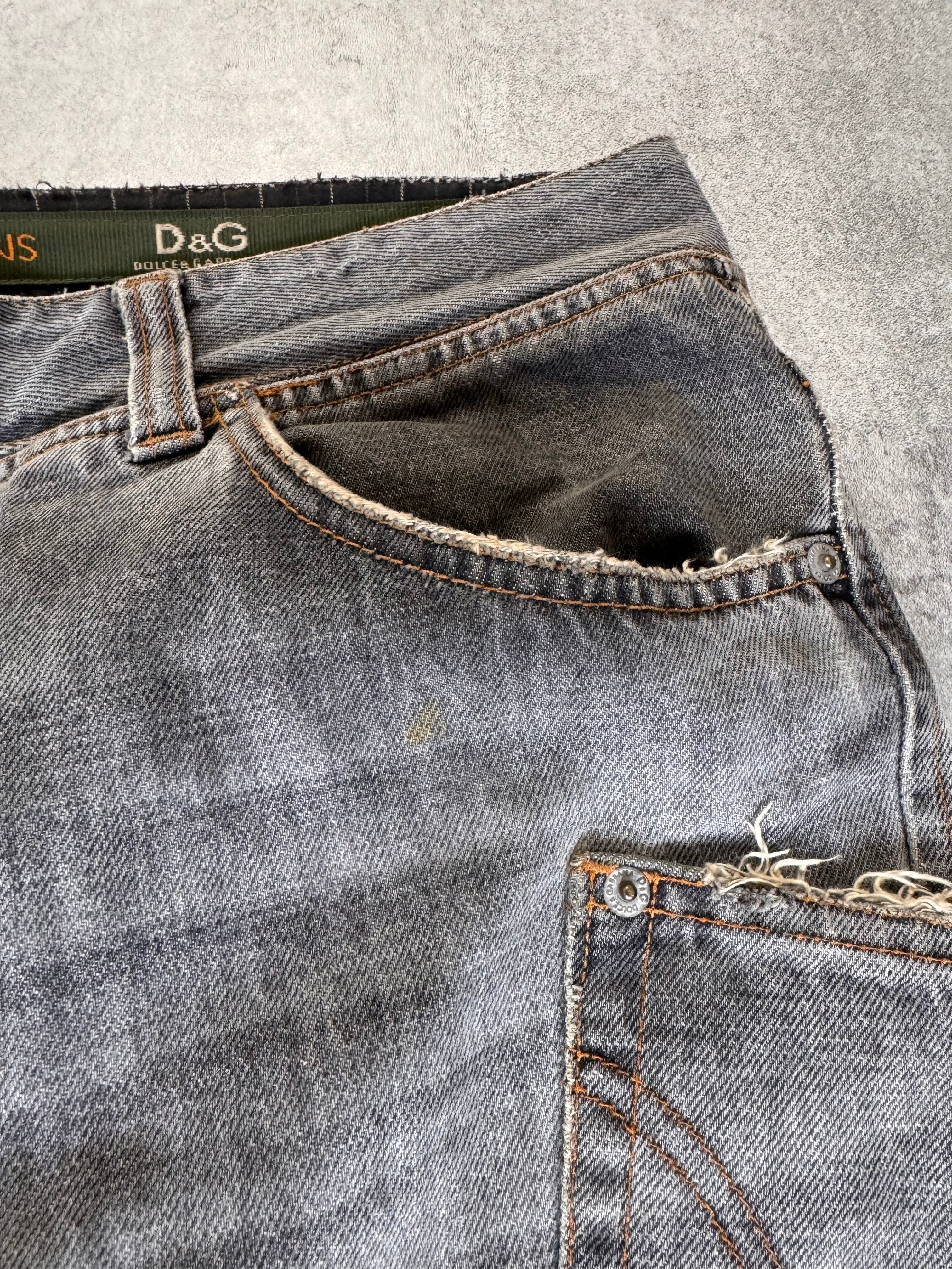 AW2003 Dolce & Gabbana Multi-Pocket Asymmetrical Carpenter Jeans