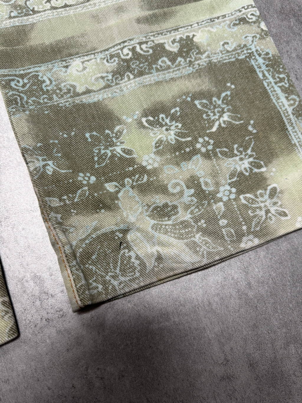 2000s Dolce & Gabbana Green Archive Rug Printed Pants