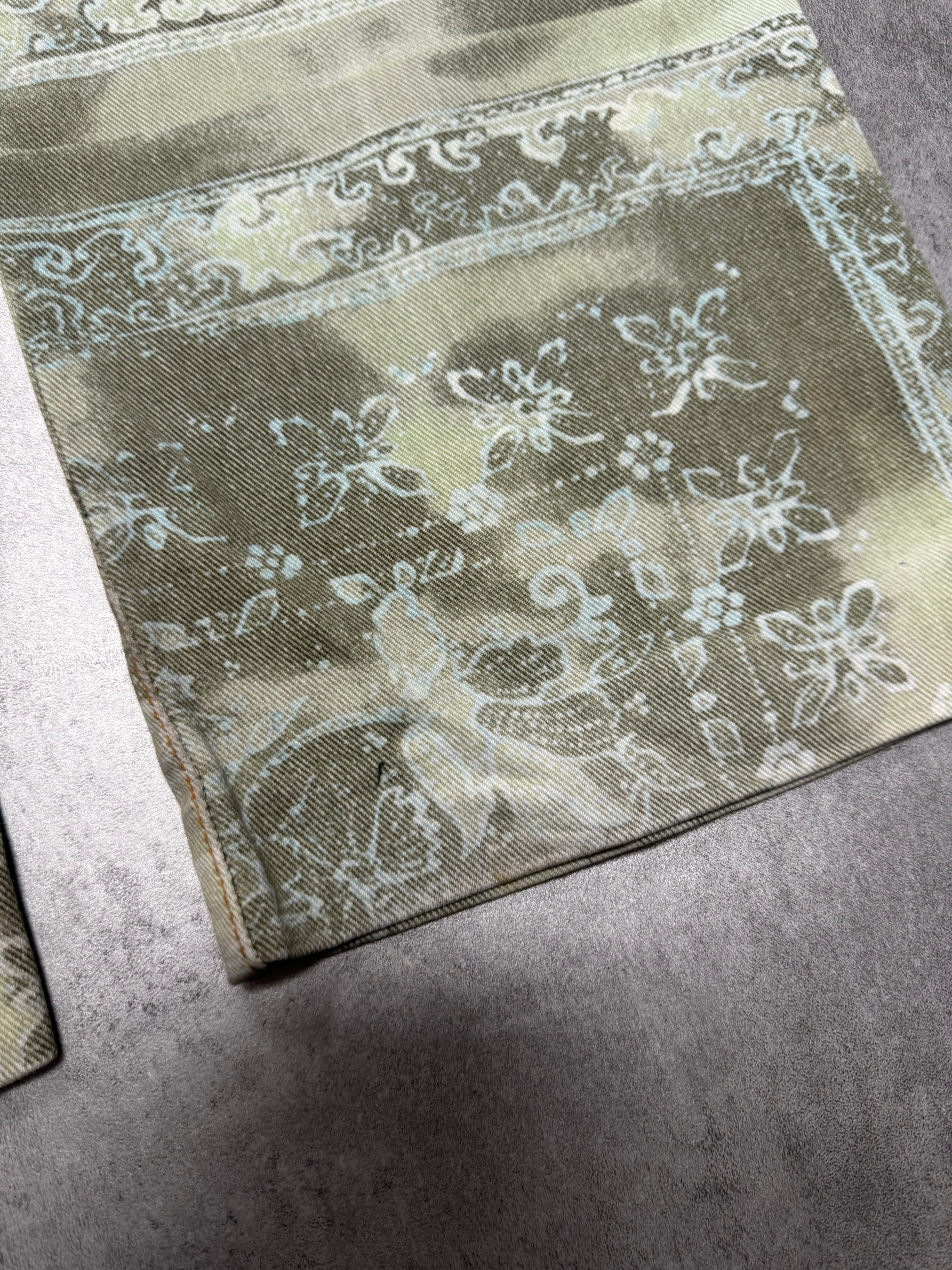 2000s Dolce & Gabbana Green Archive Rug Printed Pants