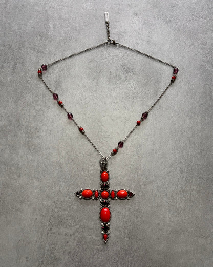 Dolce & Gabbana Fantasy Red Cross Pendant Necklace (OS)