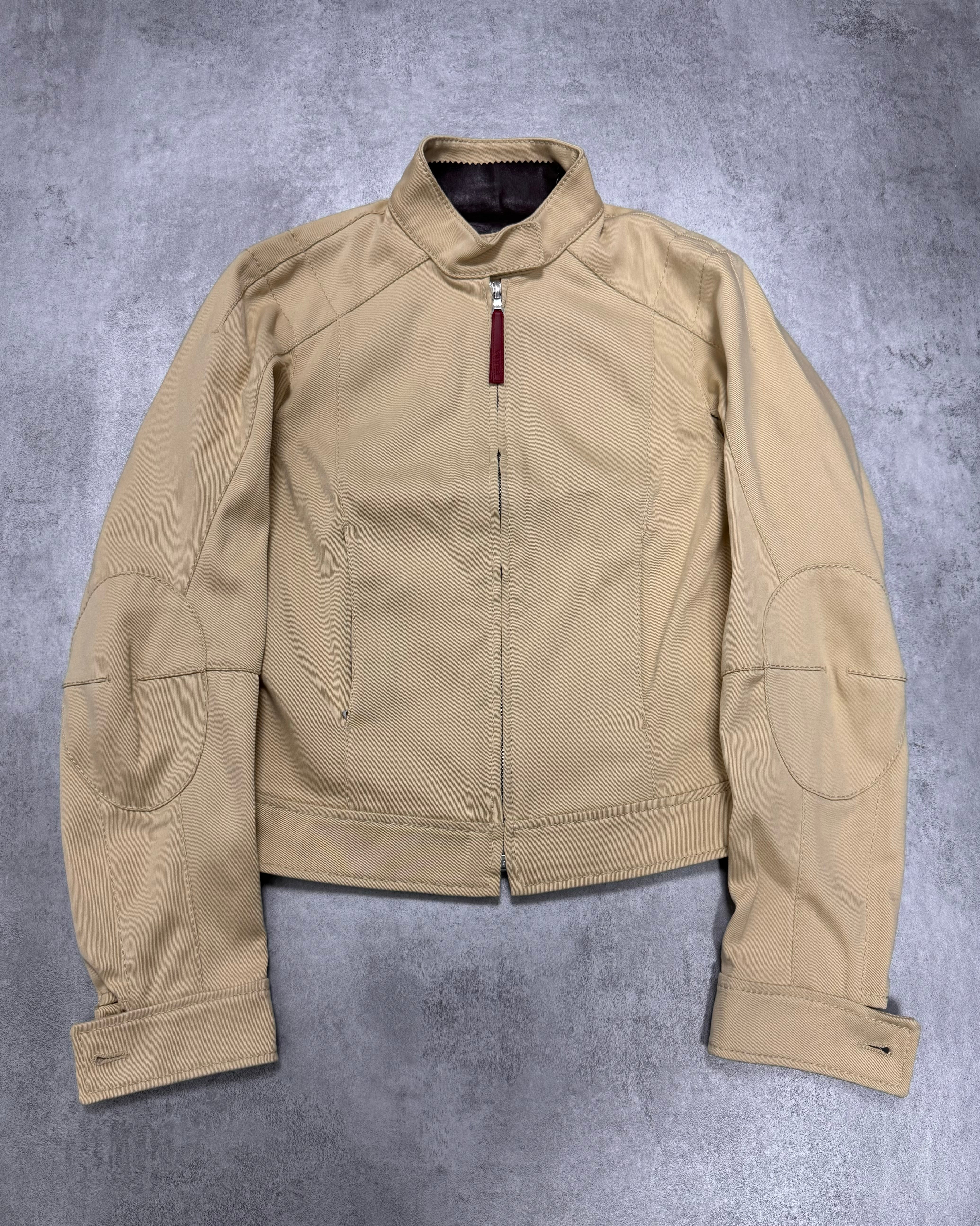 2000s Prada Racer Beige Cotton Jacket (XS)