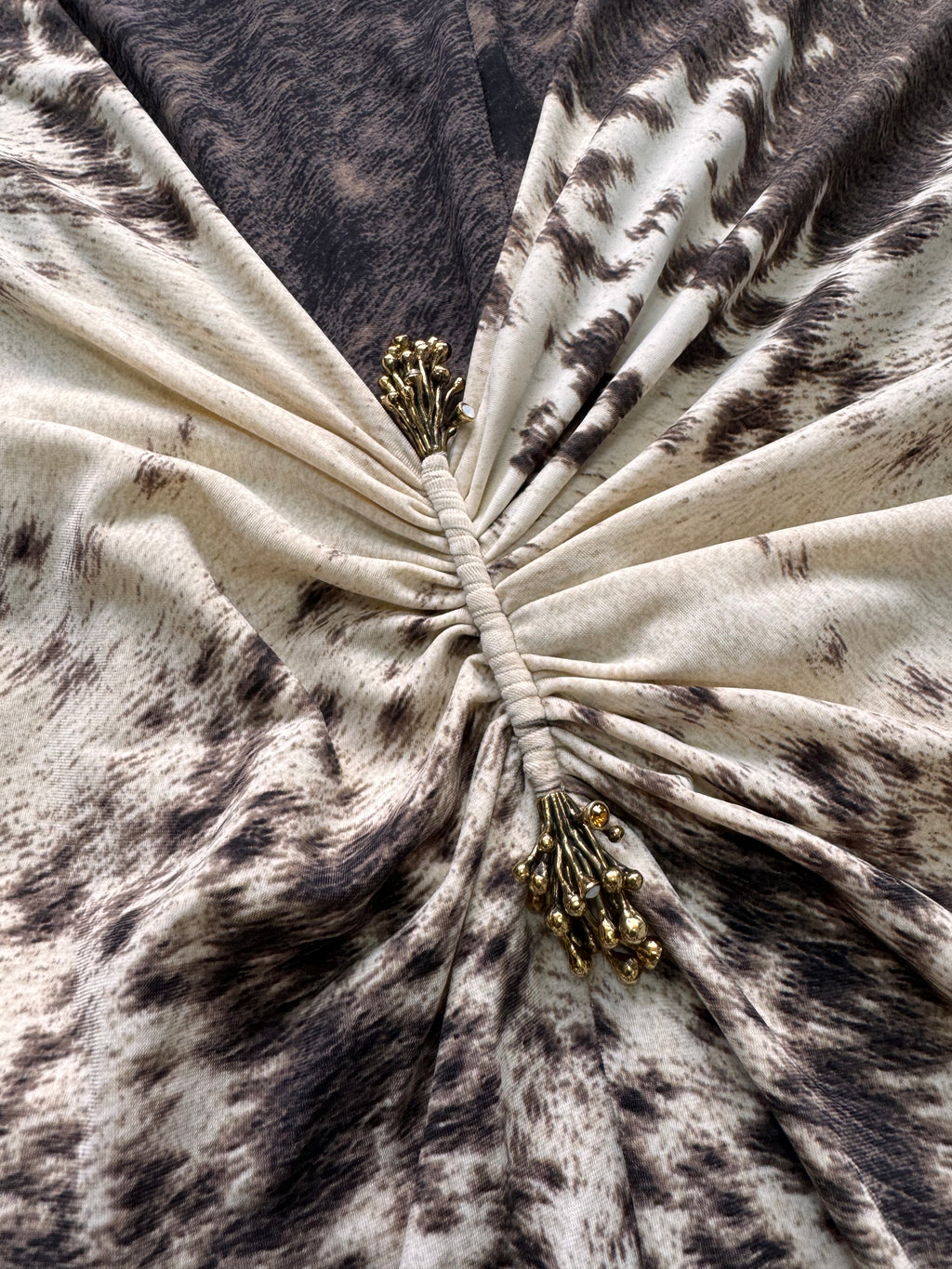 Roberto Cavalli Furry Cowprint Movement Dress