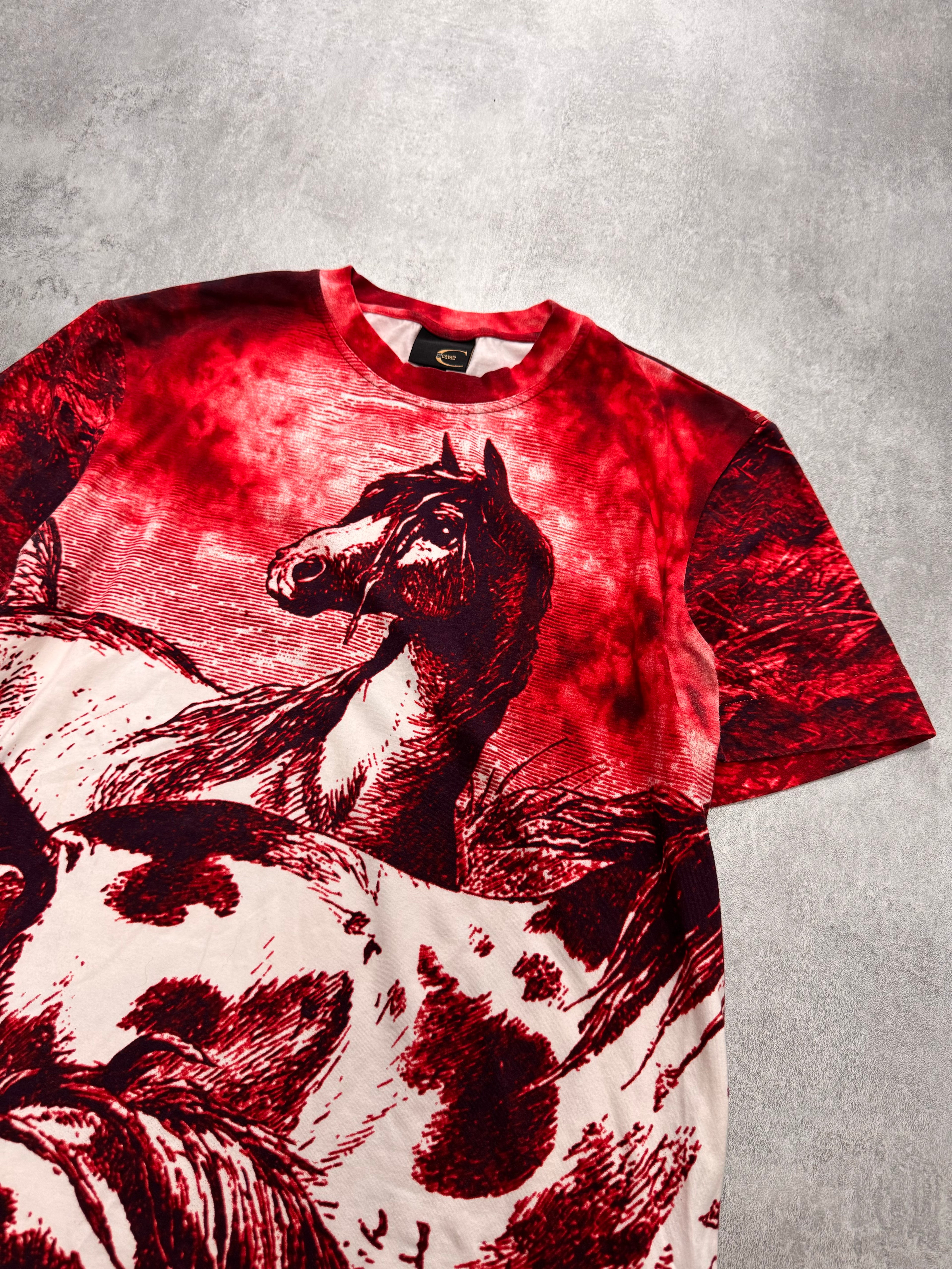 2000s Cavalli Horse Apocalypse Red Tee