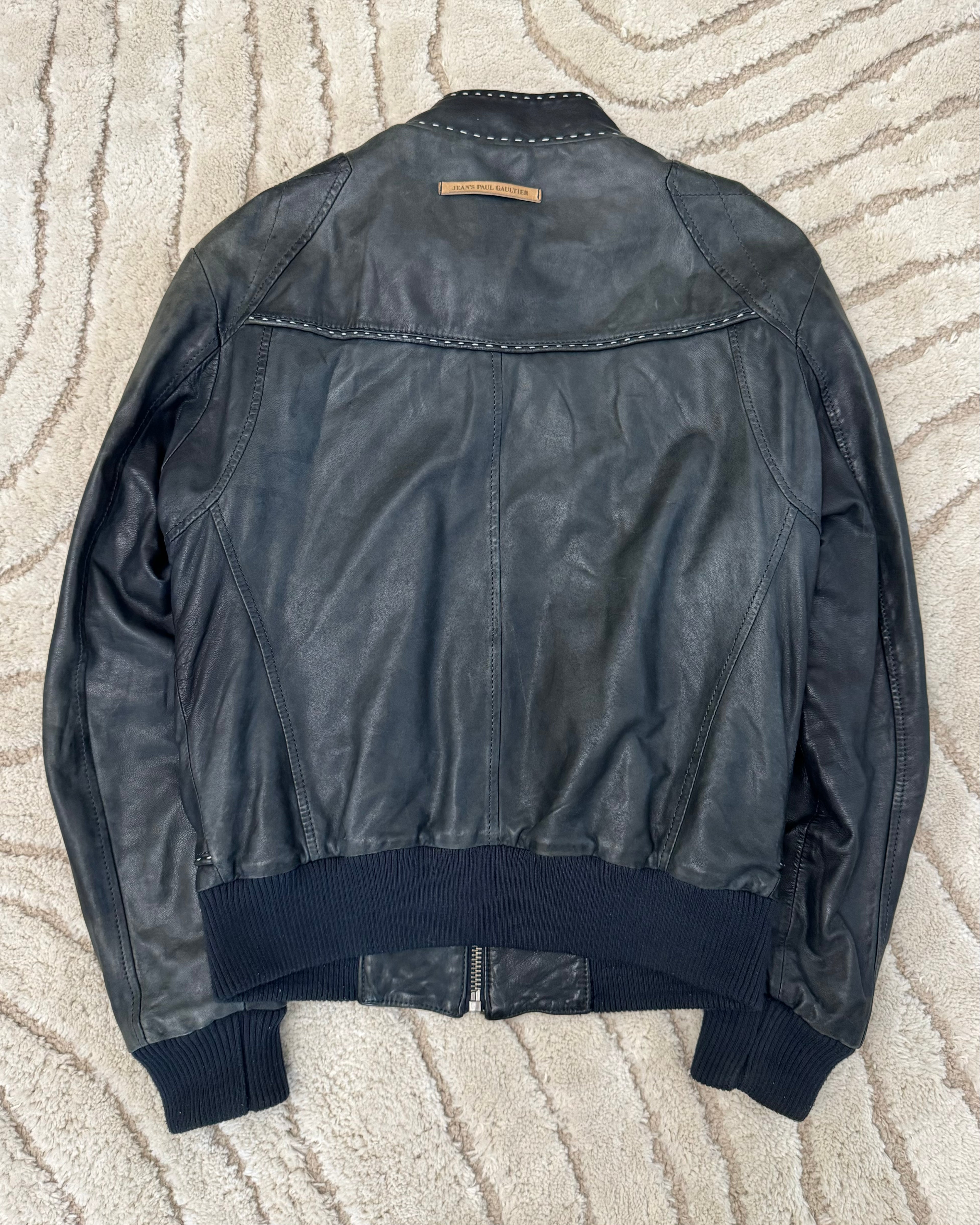 2000年代 ジャンポール・ゴルチエ レザーボンバージャケット(S/M)