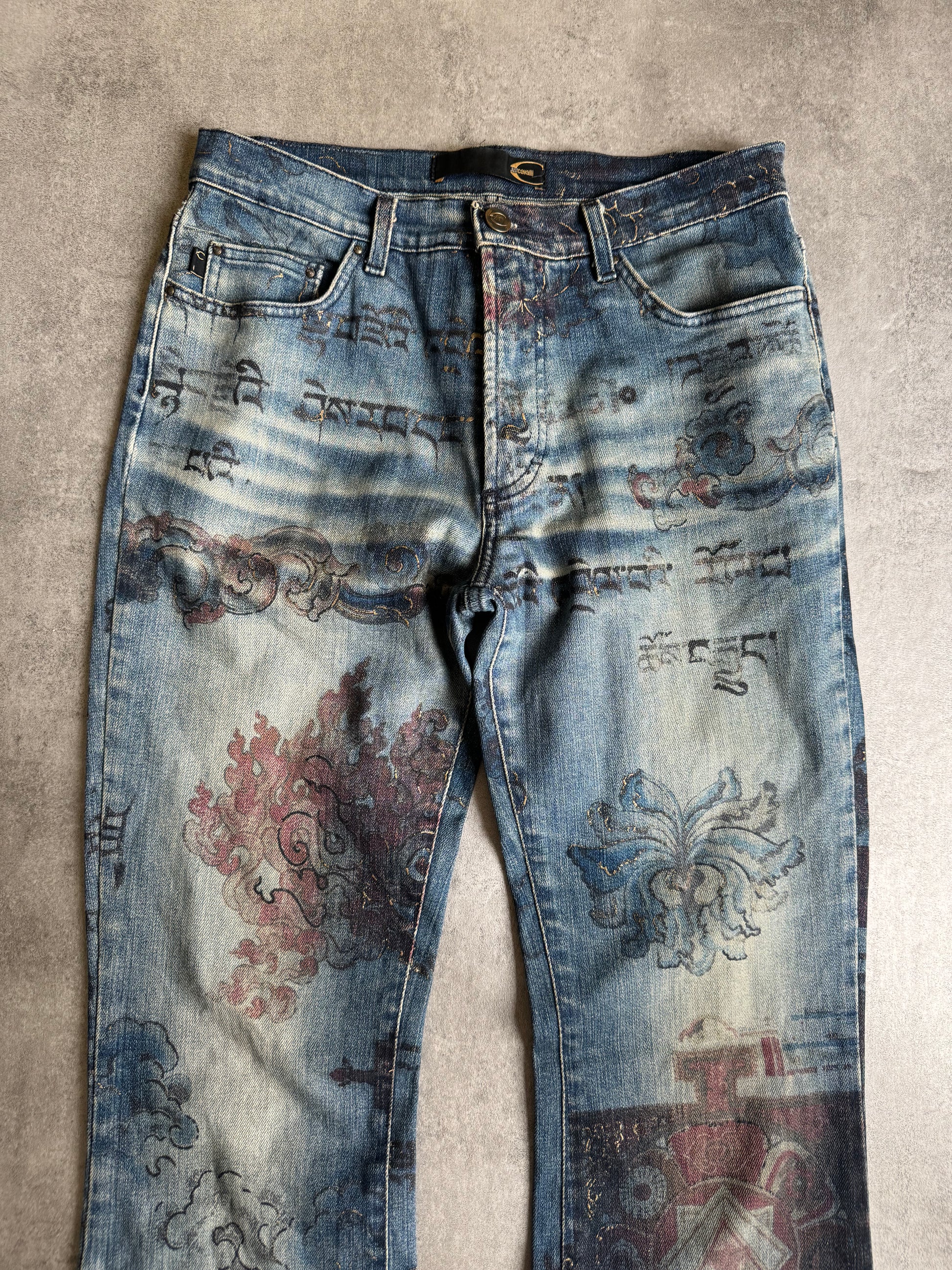 AW2003 Cavalli Fantasy Asian World Denim Jeans (S) - 8