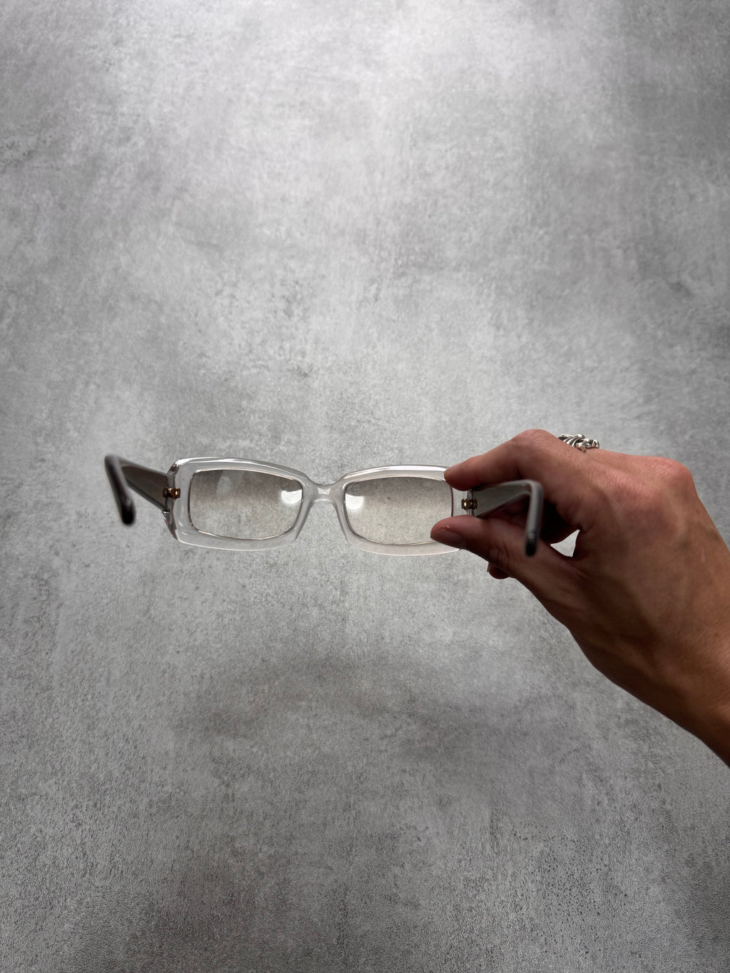 2000s Givenchy Transparent Rectangle Sunglasses