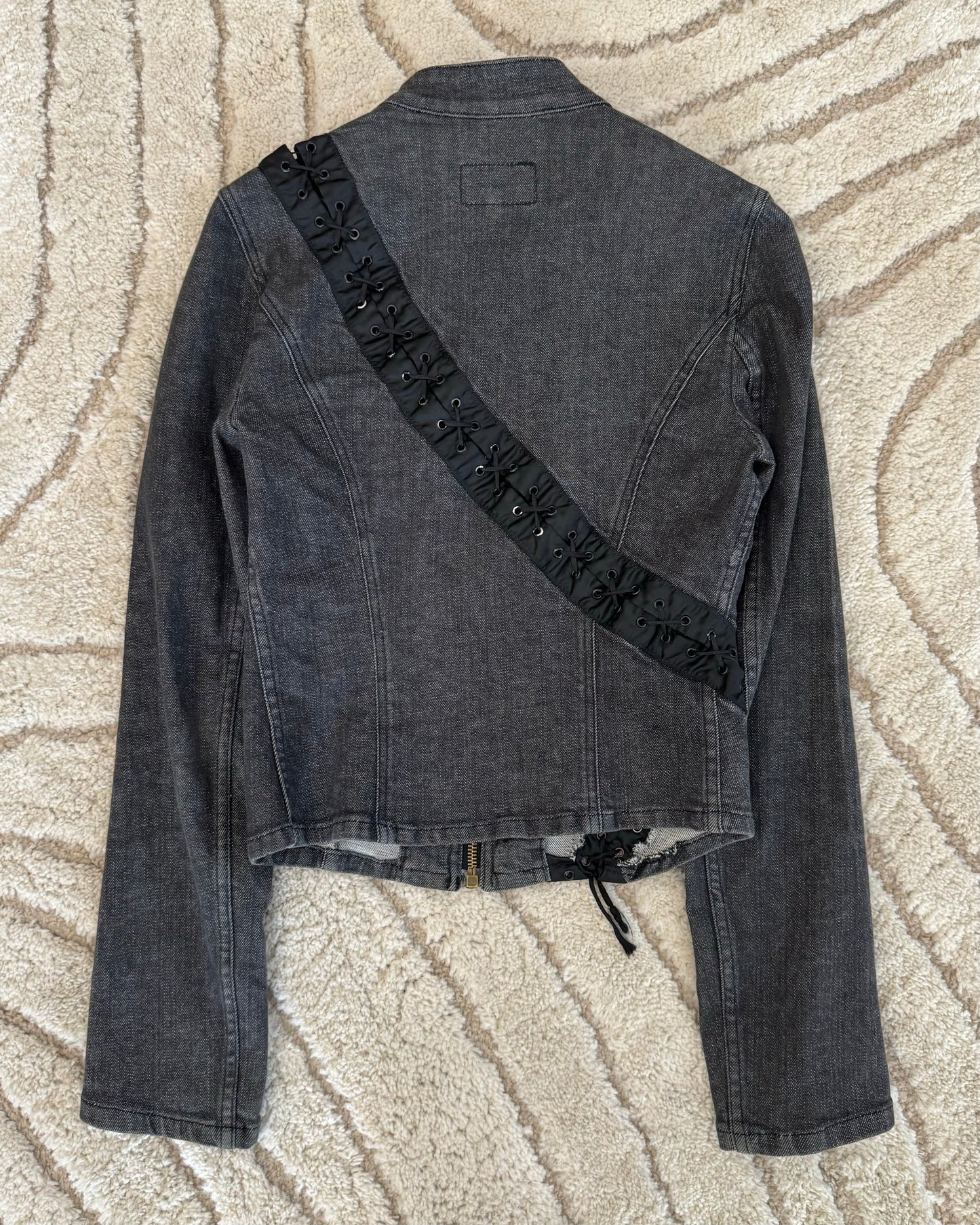 2000s Dolce & Gabbana Bondage Corset Denim Jacket (XS)