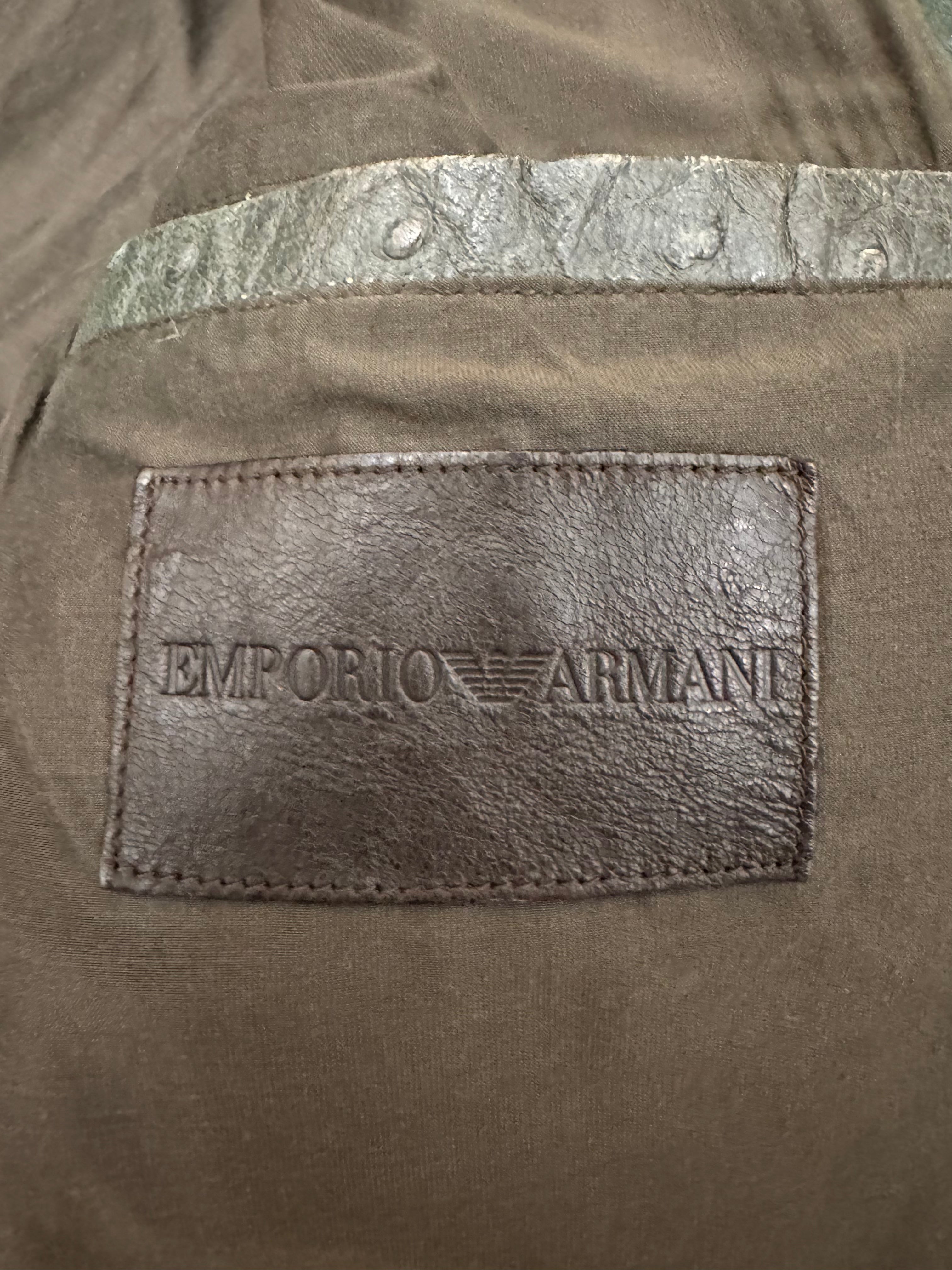 2009FW エンポリオ アルマーニ オーストリッチ レザー ジャケット (L)