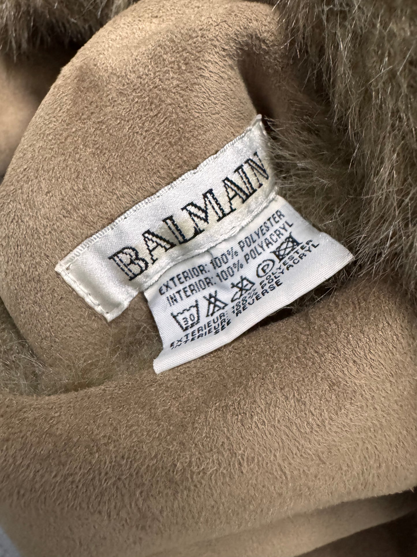 1990s Balmain Faux Fur Reversible Jacket (L/XL)