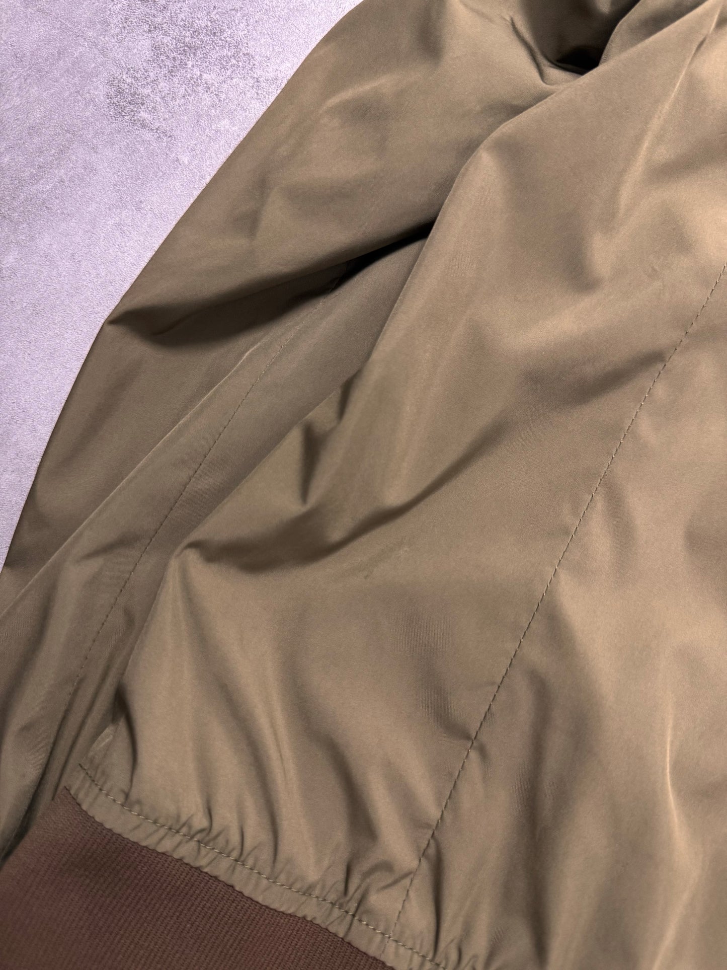 2000s Prada High Neck Khaki Nylon Jacket (M)