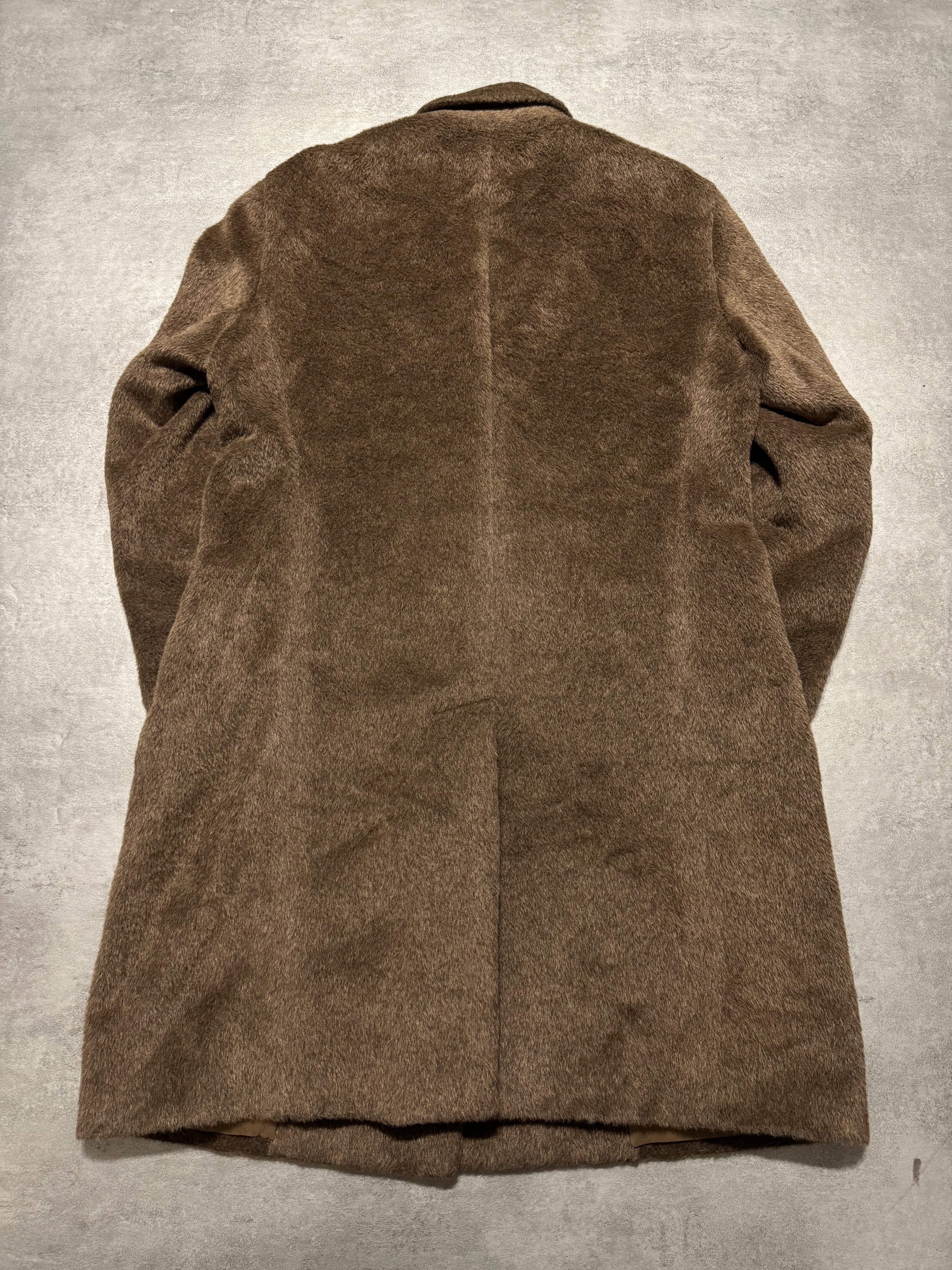 FW2018 Emporio Armani Sartorial Faux Fur Brown Trench Coat