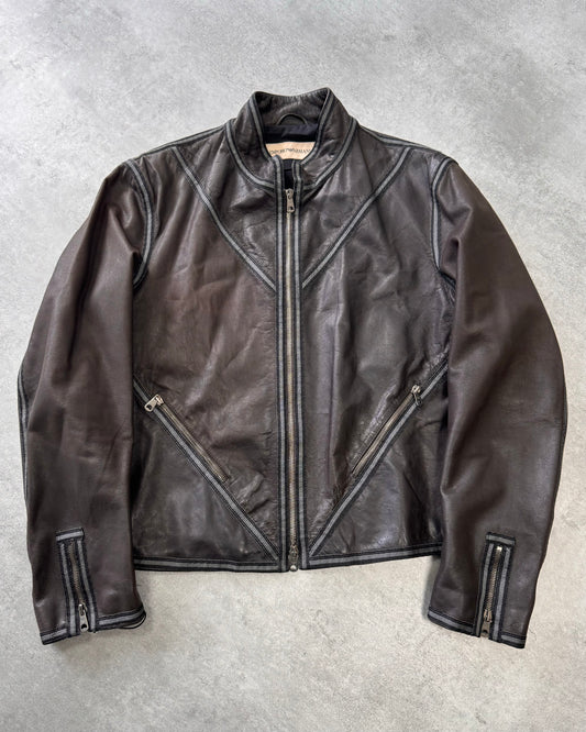 SS2004 Emporio Armani Symmetry Leather Jacket (M)