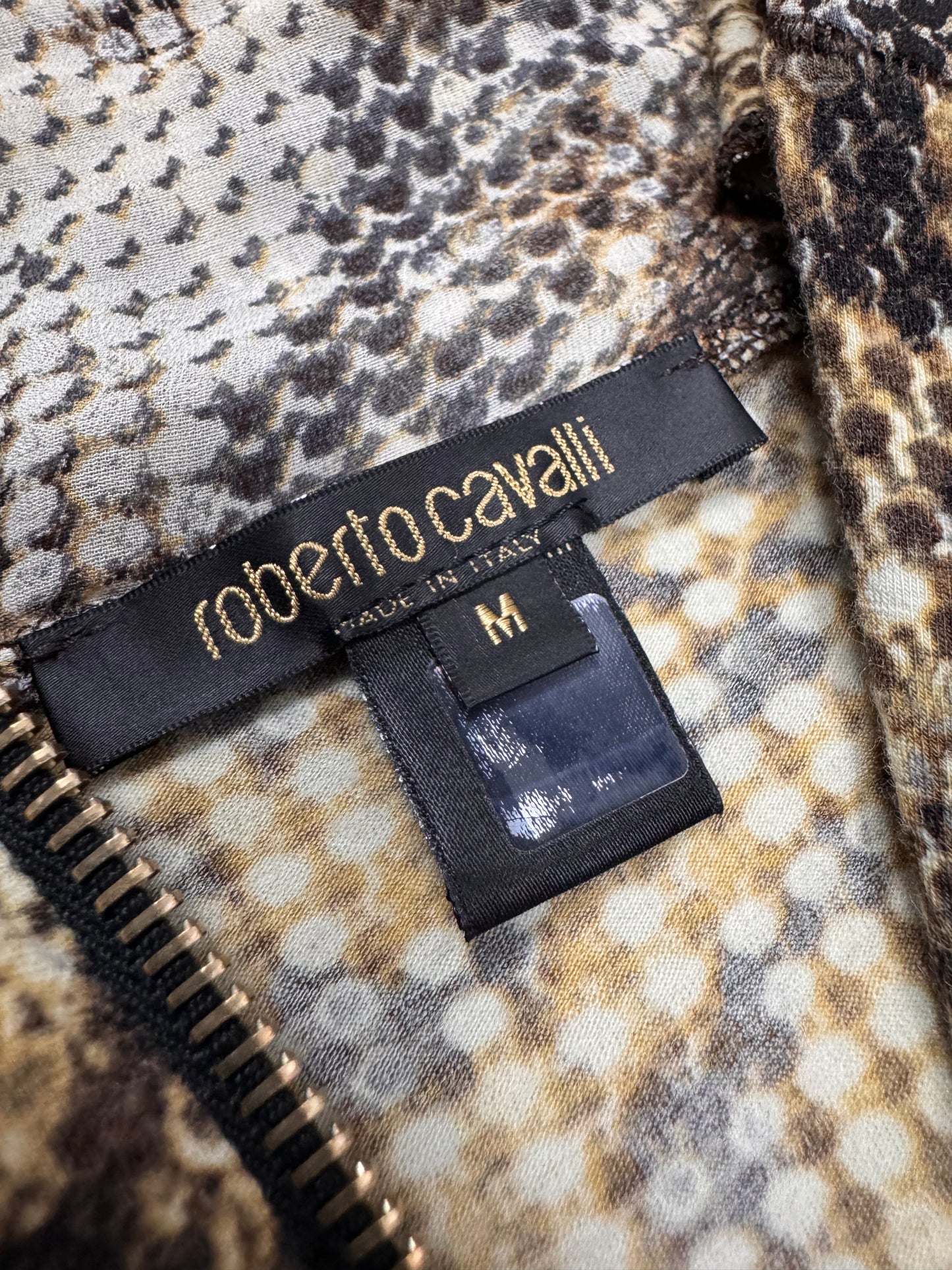 AW2000 Roberto Cavalli Jaguar Print Zip-Up (XS)