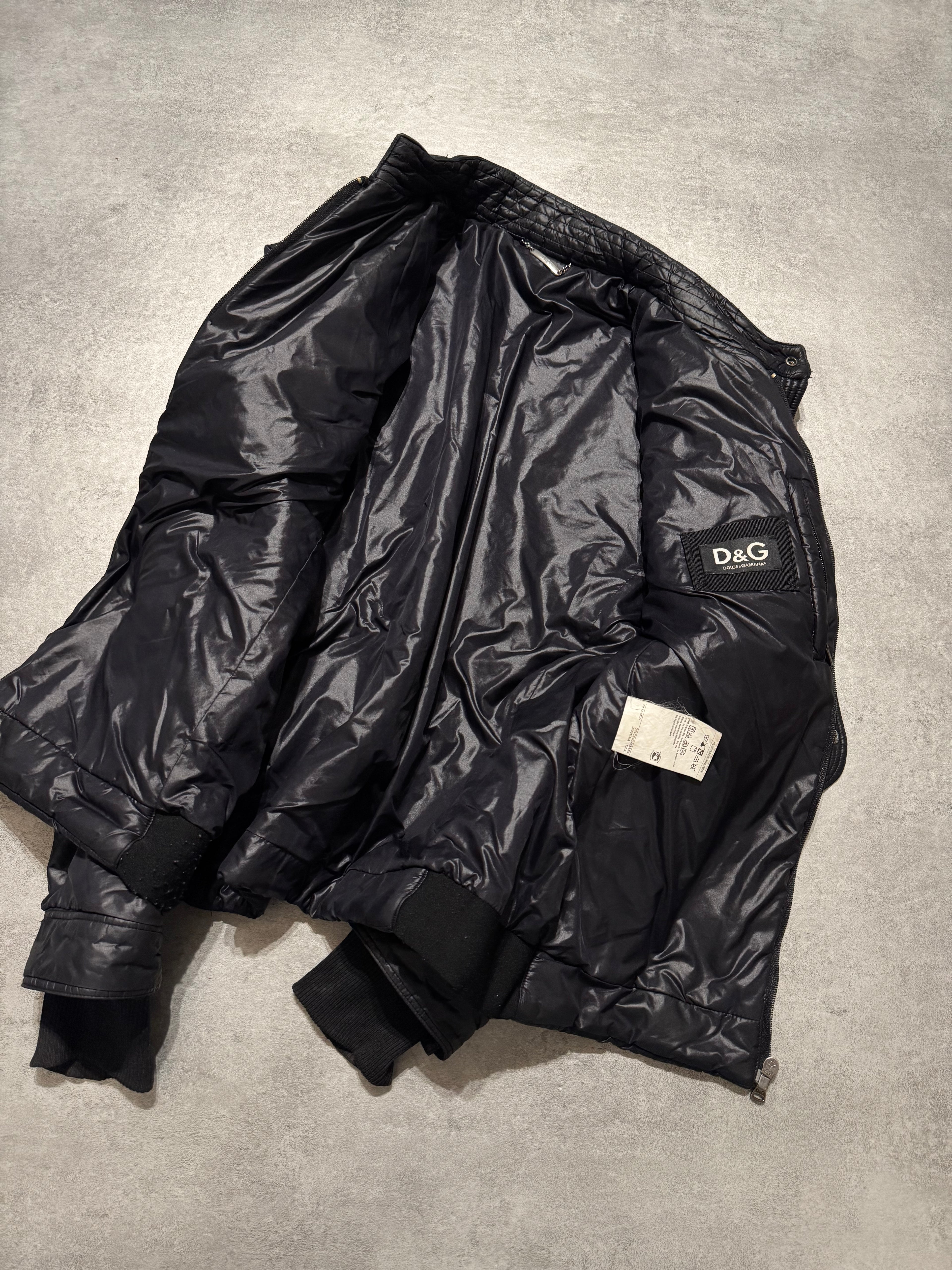 2000s Dolce & Gabbana Black Architect Puffer Jacket
