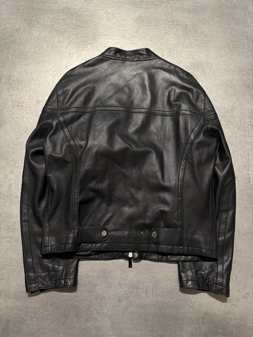 AW2005 Emporio Armani Biker Black Leather Jacket