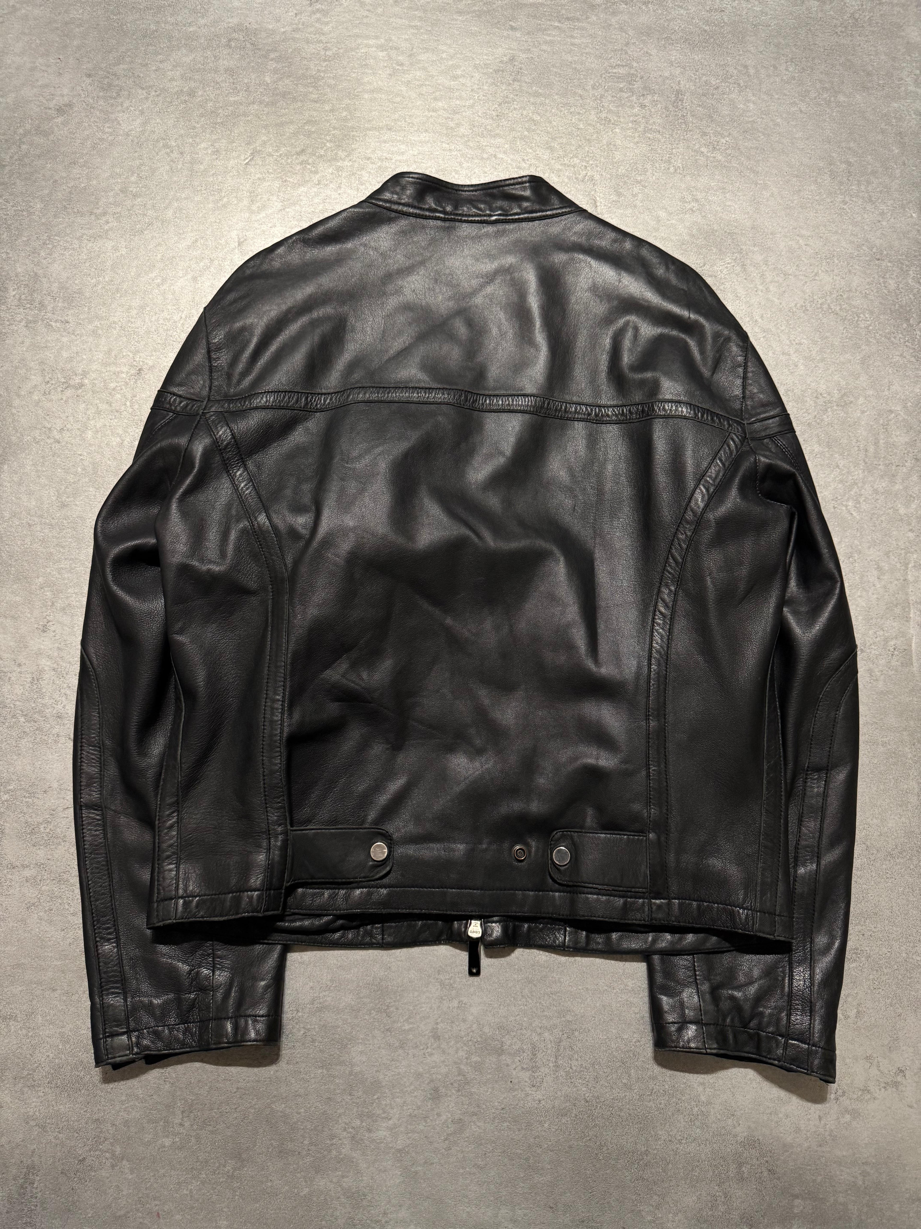 AW2005 Emporio Armani Biker Black Leather Jacket