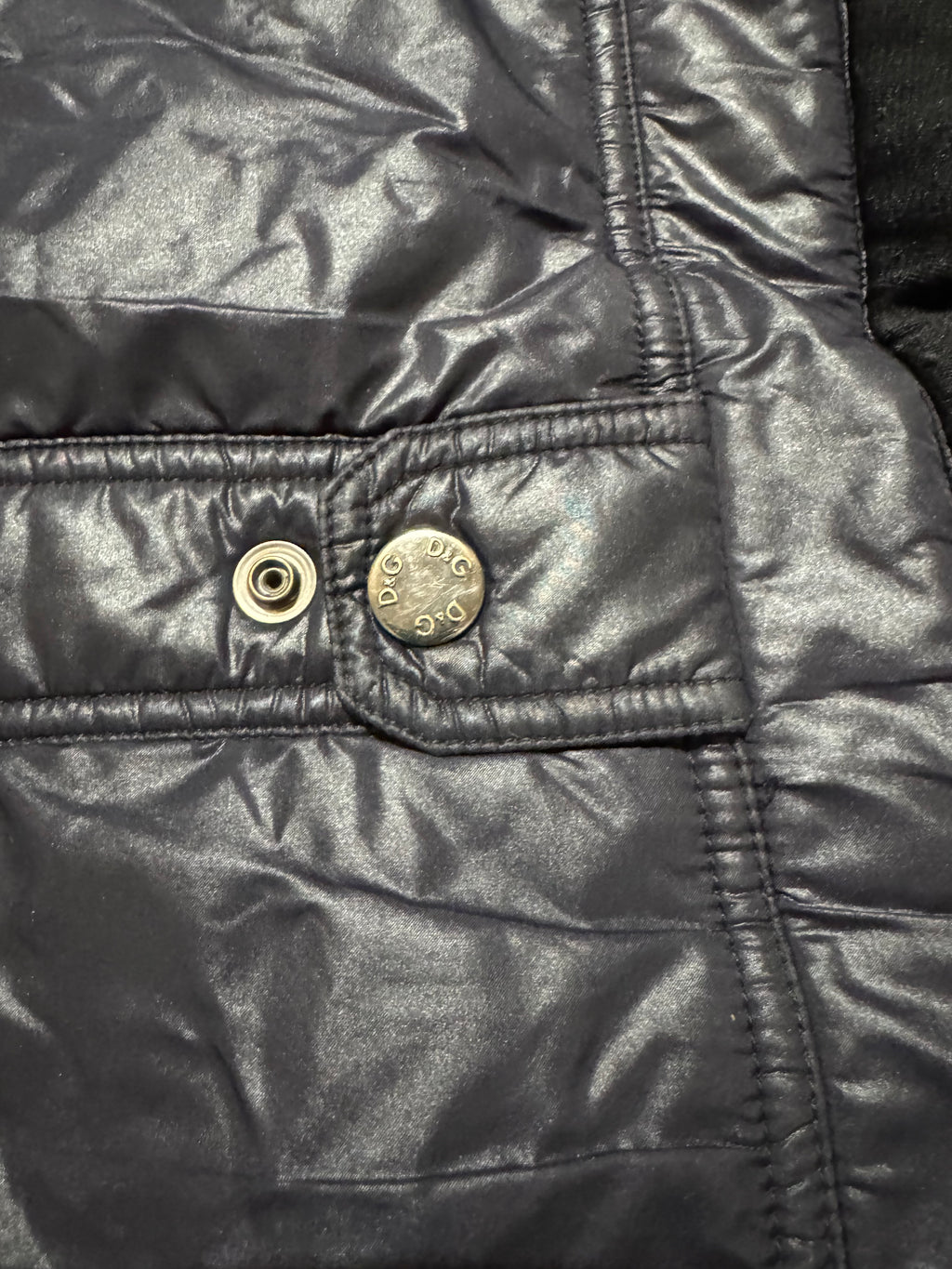 2000s Dolce & Gabbana Black Architect Puffer Jacket