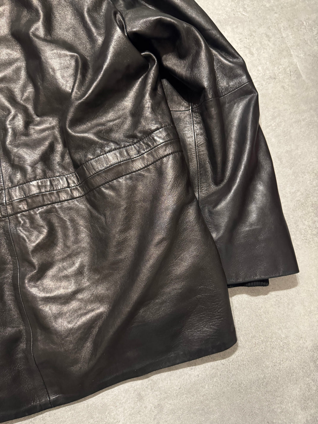 2000s Prada Sample Black Hooded Leather Jacket