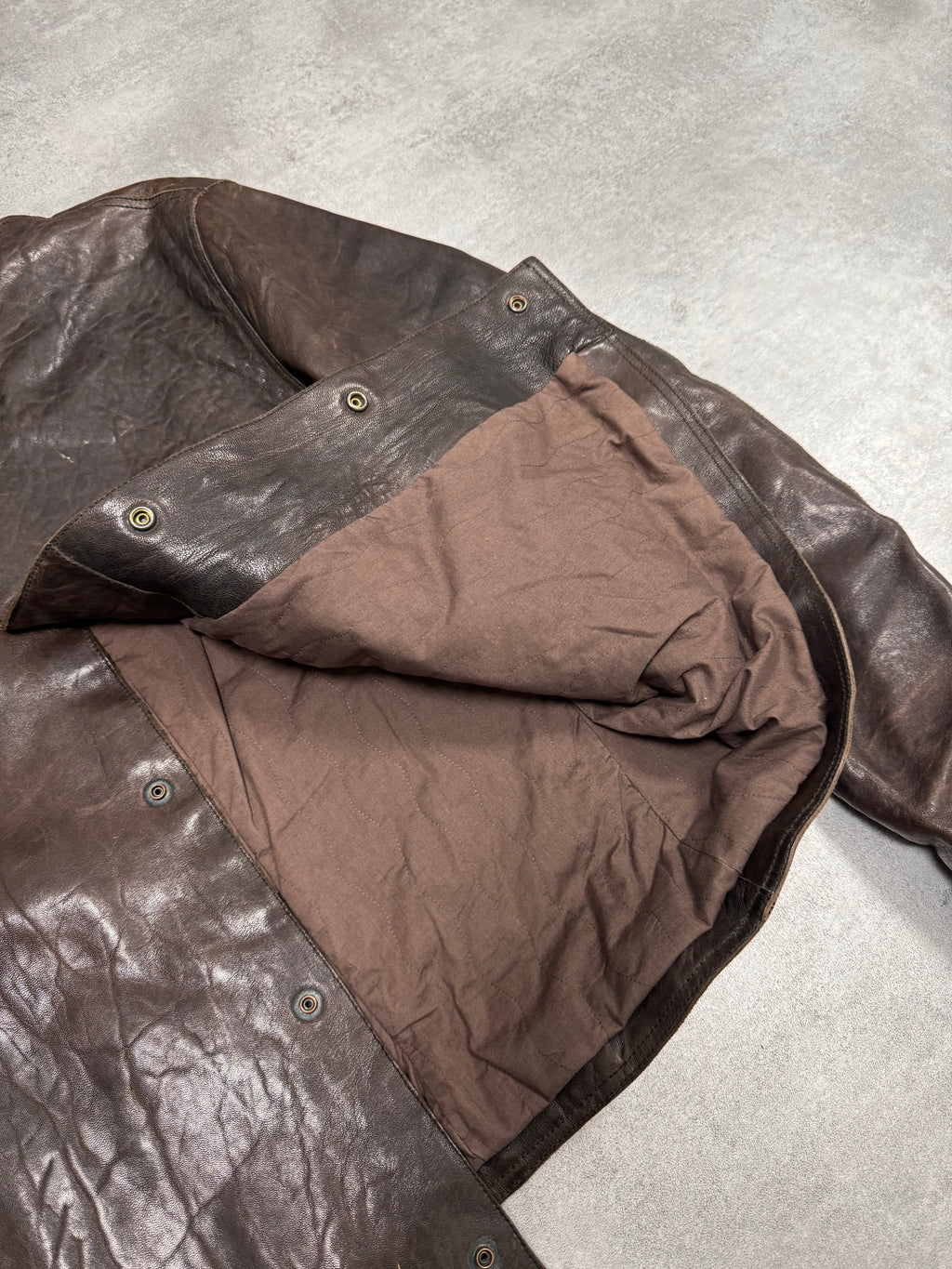 FW2006 Emporio Armani Brut Leather Bomber Jacket (M/L)