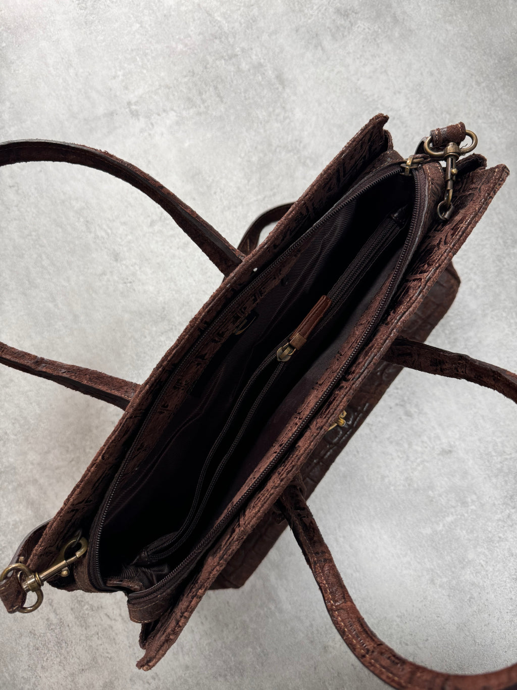 2000s Just Cavalli Embossed Crocodile Effect Hanbag