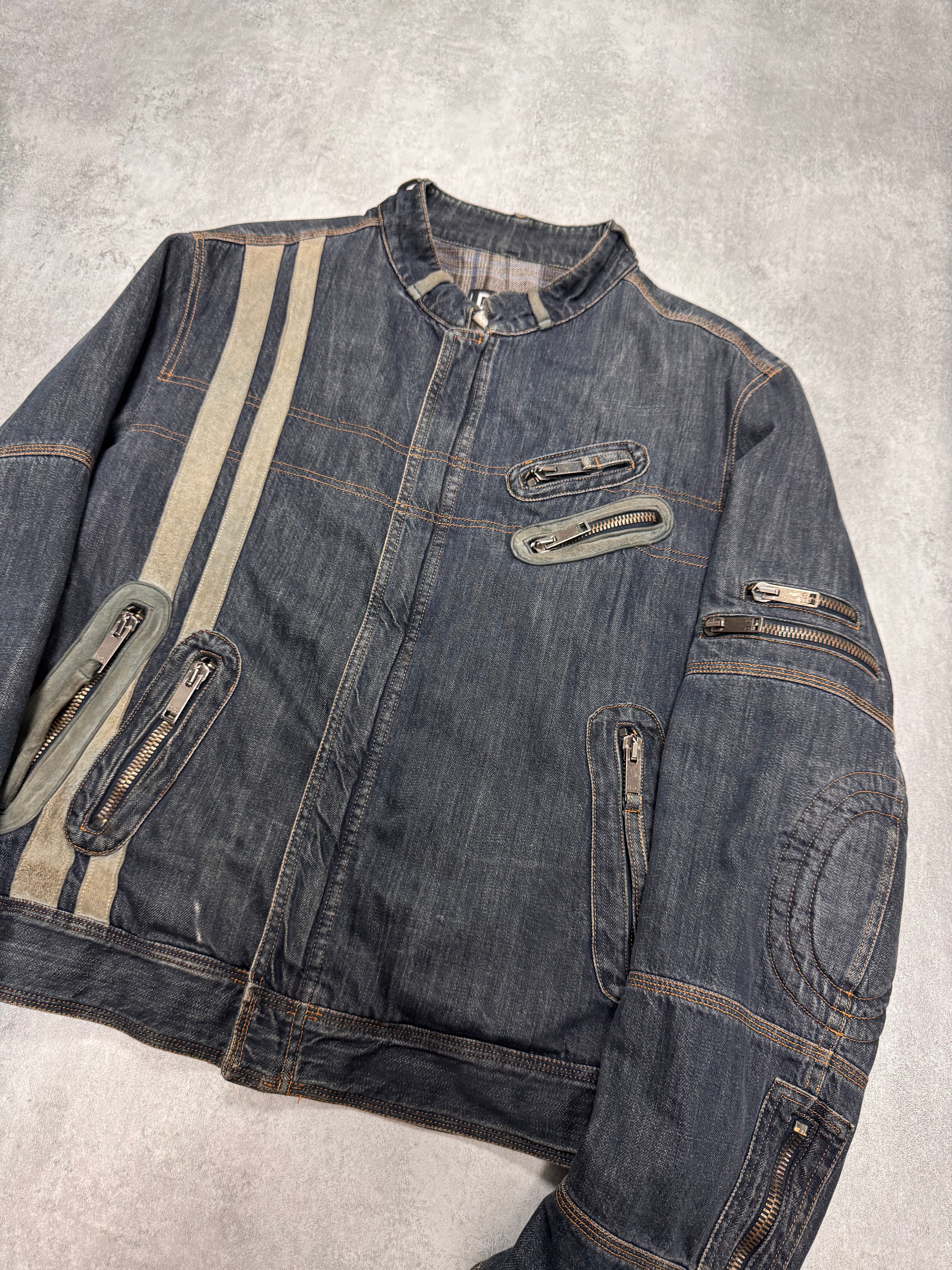 AW2004 Dolce & Gabbana Astro Biker Cafe Denim Jacket