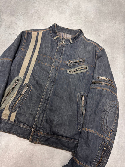 AW2004 Dolce & Gabbana Astro Biker Cafe Denim Jacket (L/XL)